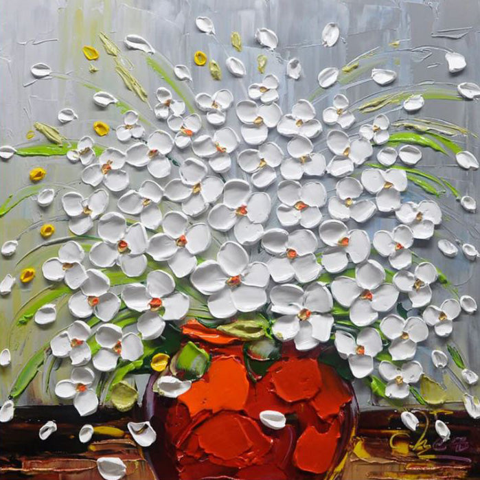 Sculpted Florals: Bold Impasto Flowers, Richly Textured Art #BGA 229