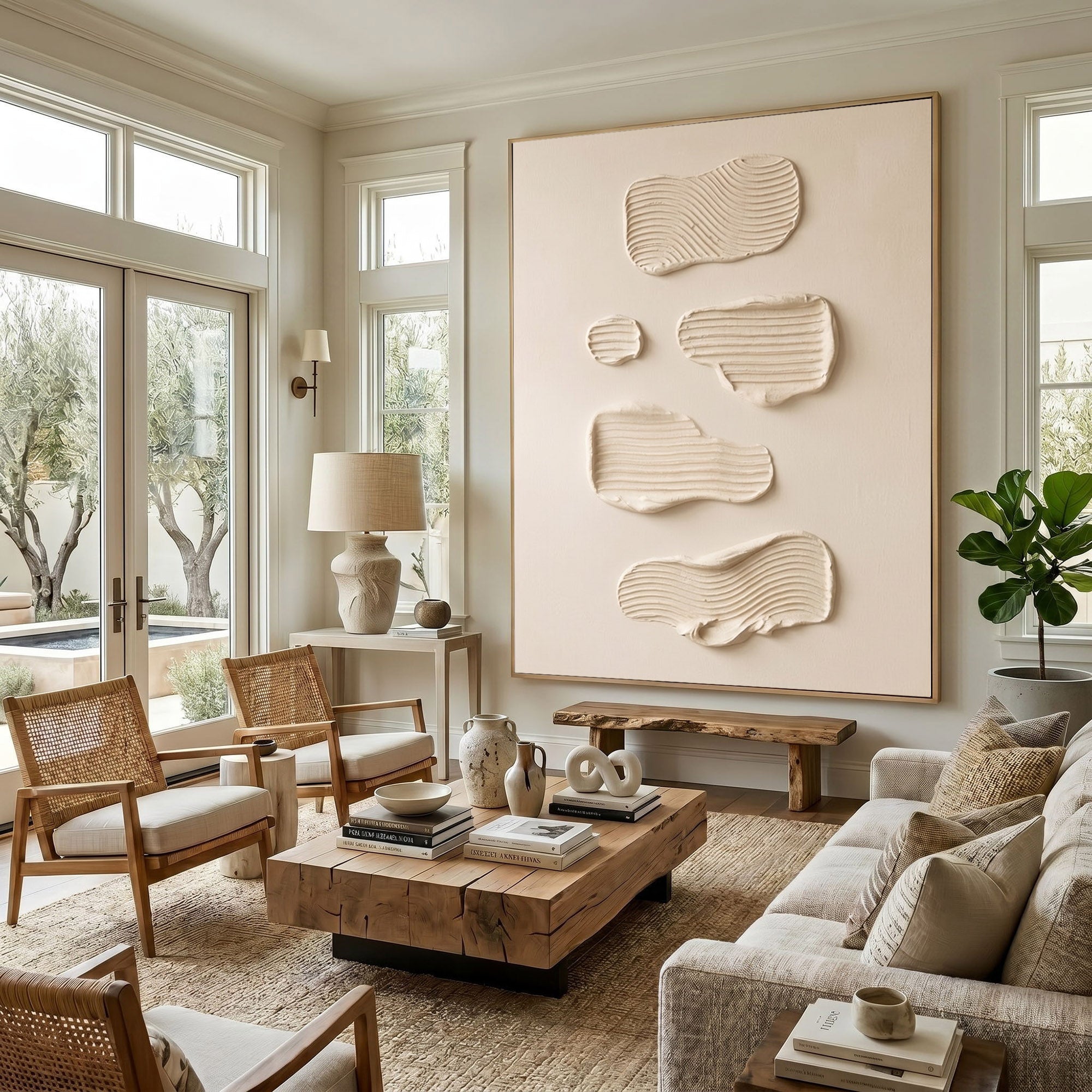 Large Textured Wall Art Modern Abstract Oil Painting Minimalist Contemporary Home Decor