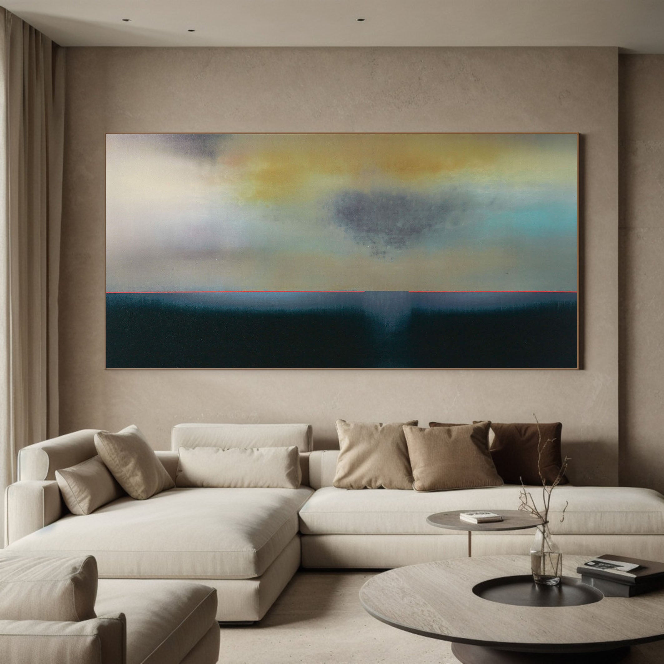 Subtle Color Layering, Abstract Horizon with Neutral Tones #BGA 122