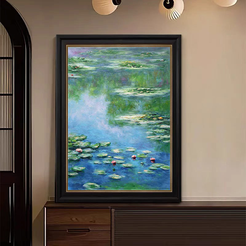 Monet Tribute Lilies, Impressionist Pond Scene #BGA 182