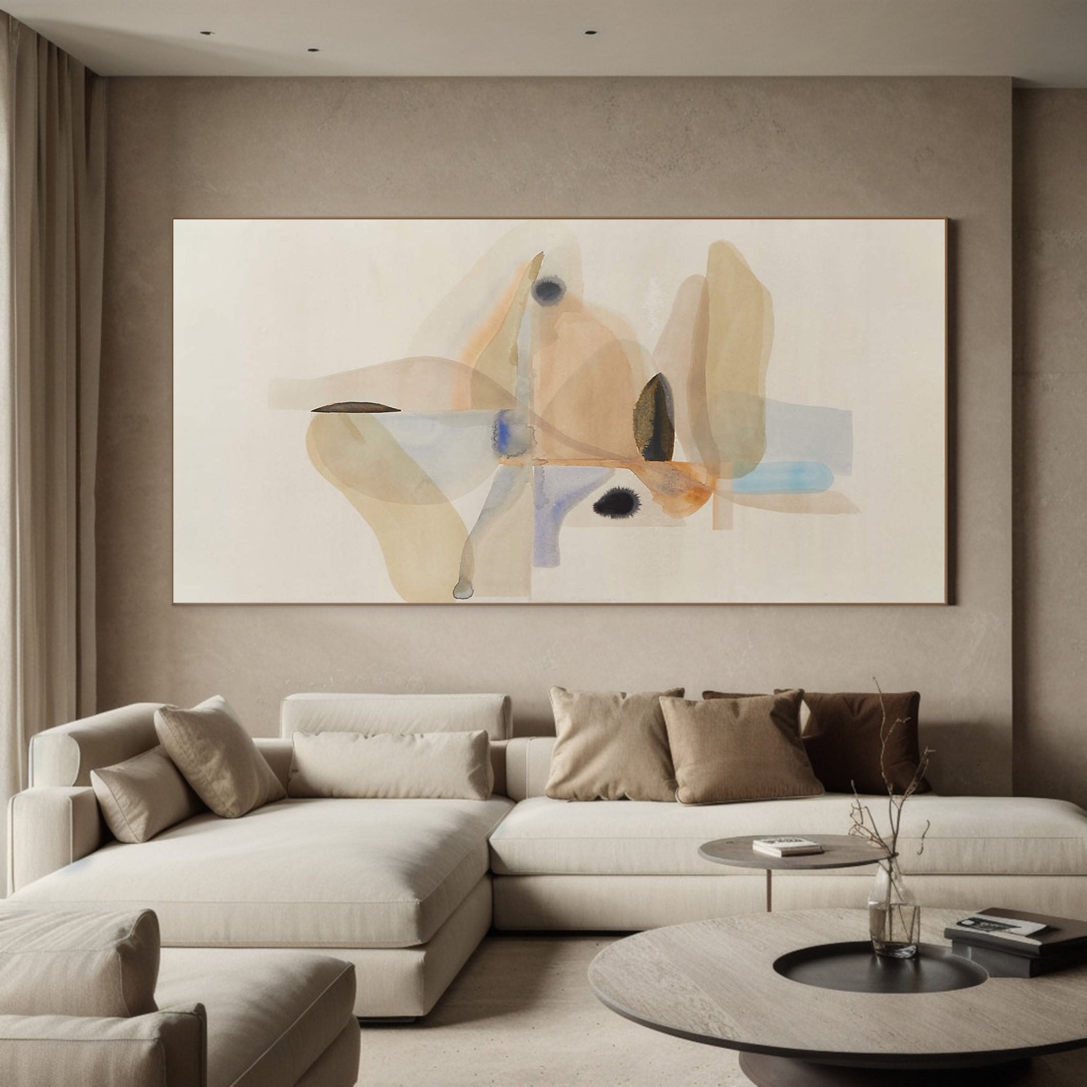 Large Organic Abstraction With Blended Color, Minimalist Art #BGA 117