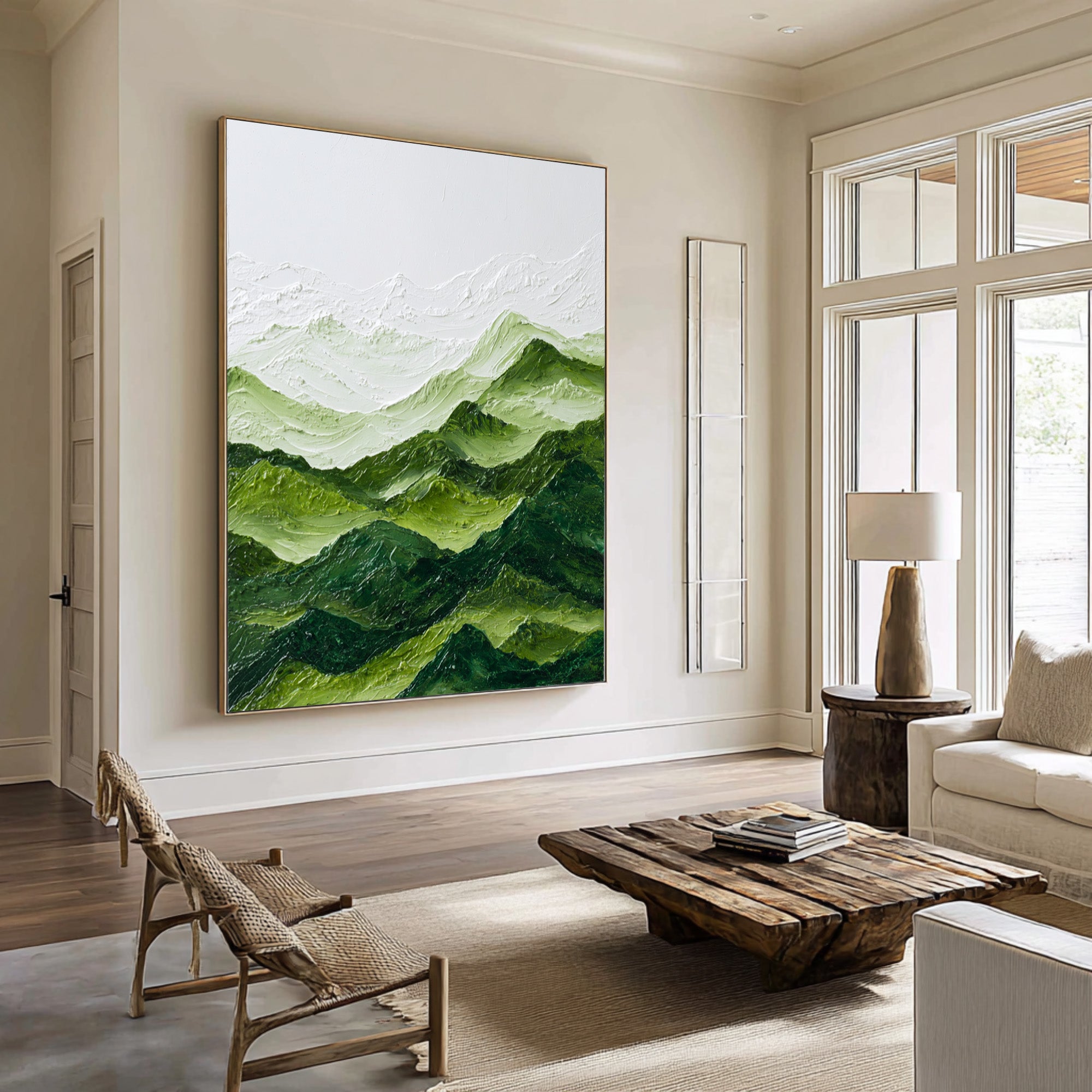 Large Contemporary Green Abstract Landscape | MuroArt #WAB 001