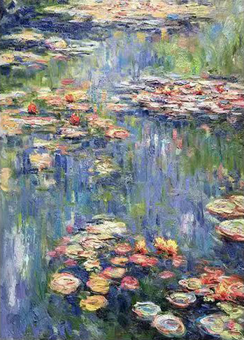 Monet Inspired Water Lilies, Impressionist Canvas #BGA 166