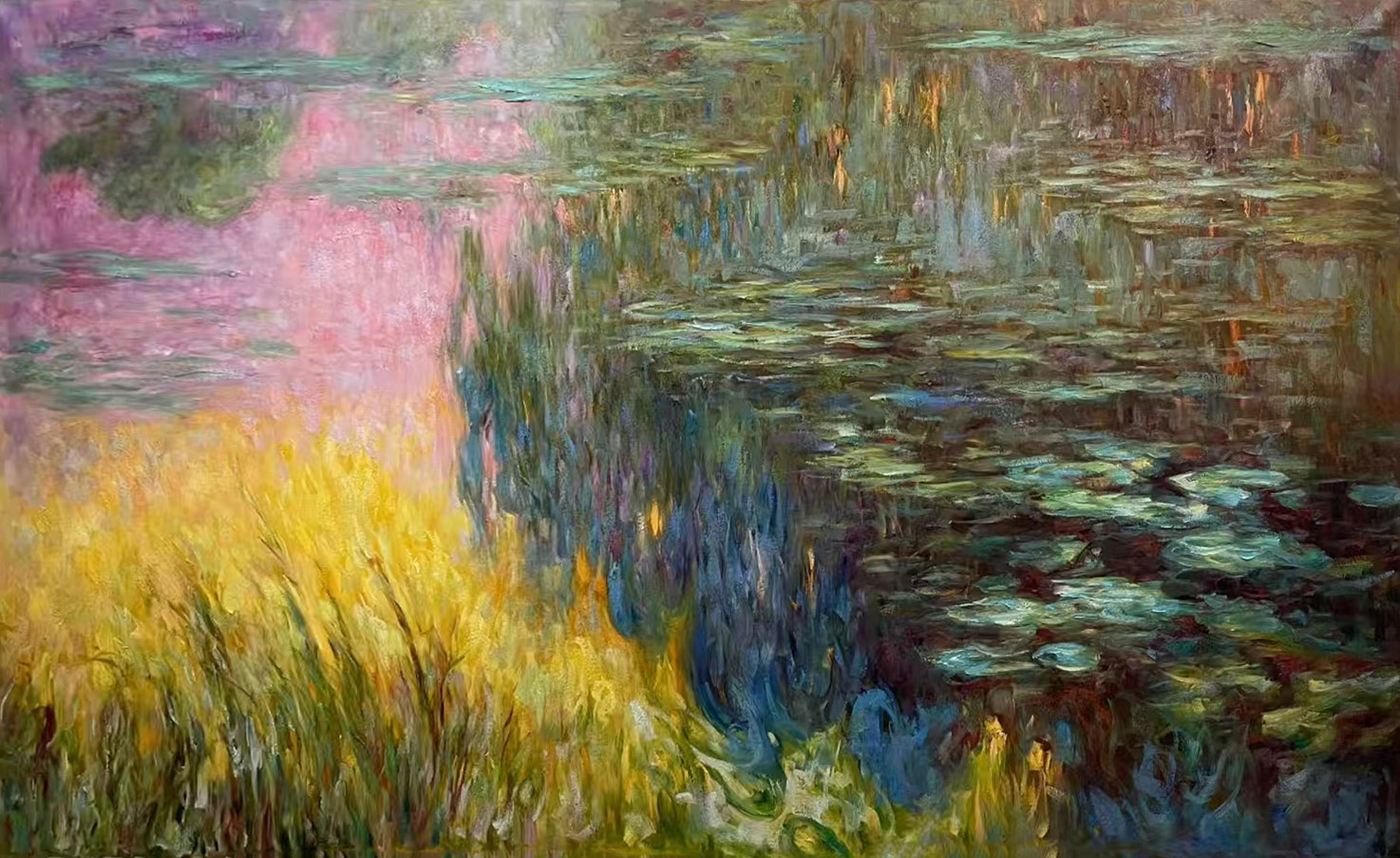Monet-Esque Lilies, Impressionistic Water Garden #BGA 183