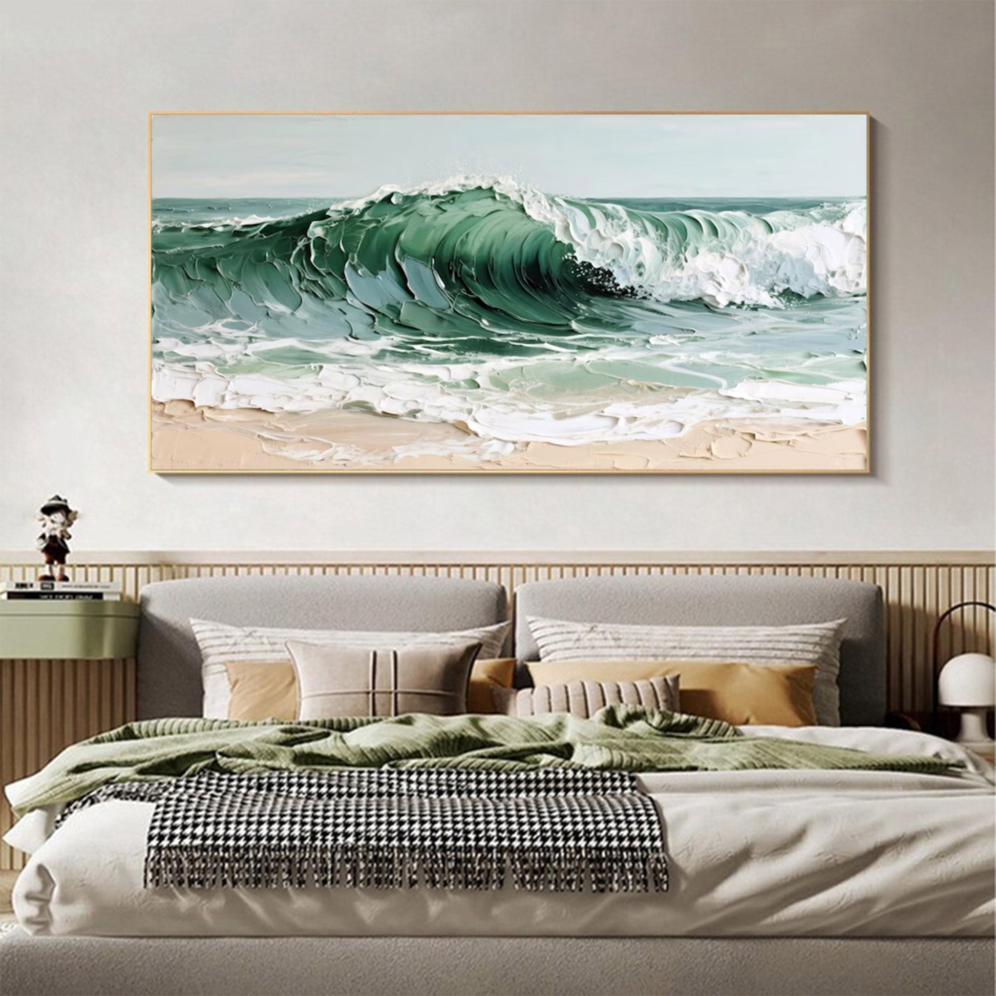 Large Abstract Textured Ocean Canvas | MuroArt #WGA 035