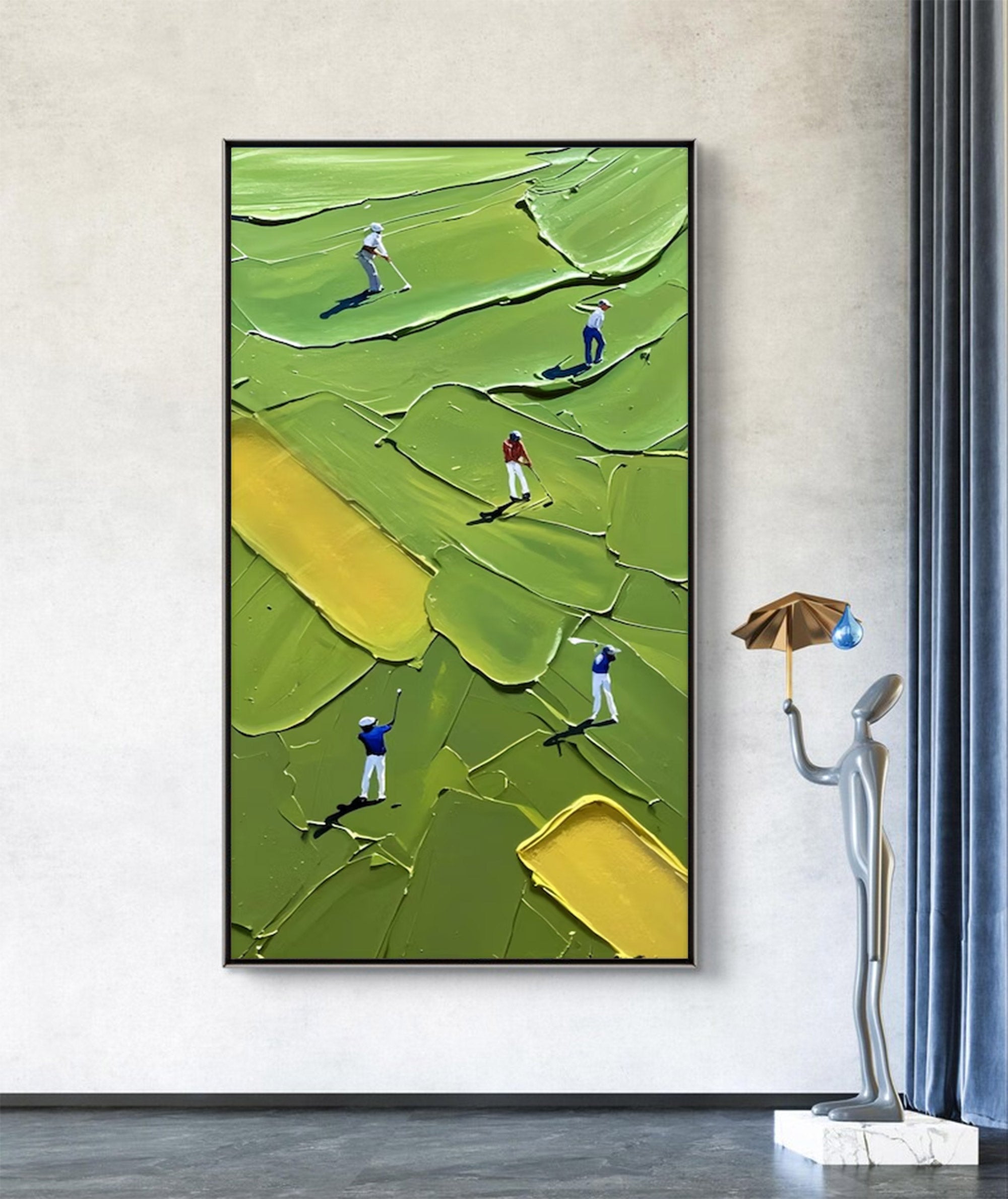 Large Modern Textured Green Art | MuroArt #WGA 023
