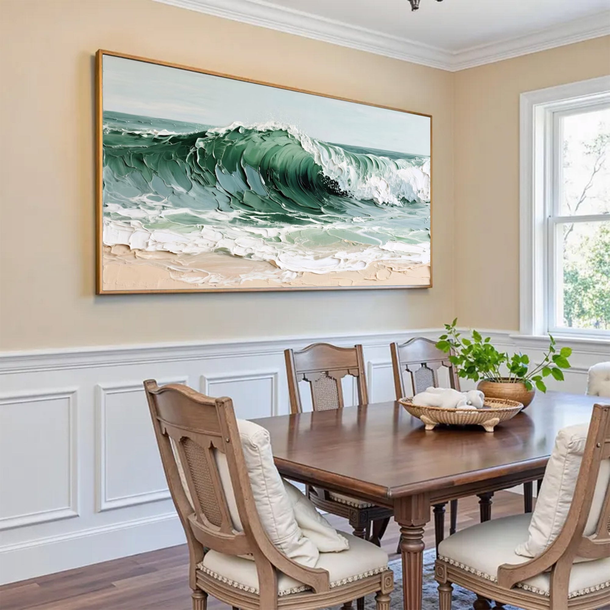 Large Abstract Textured Ocean Canvas | MuroArt #WGA 035