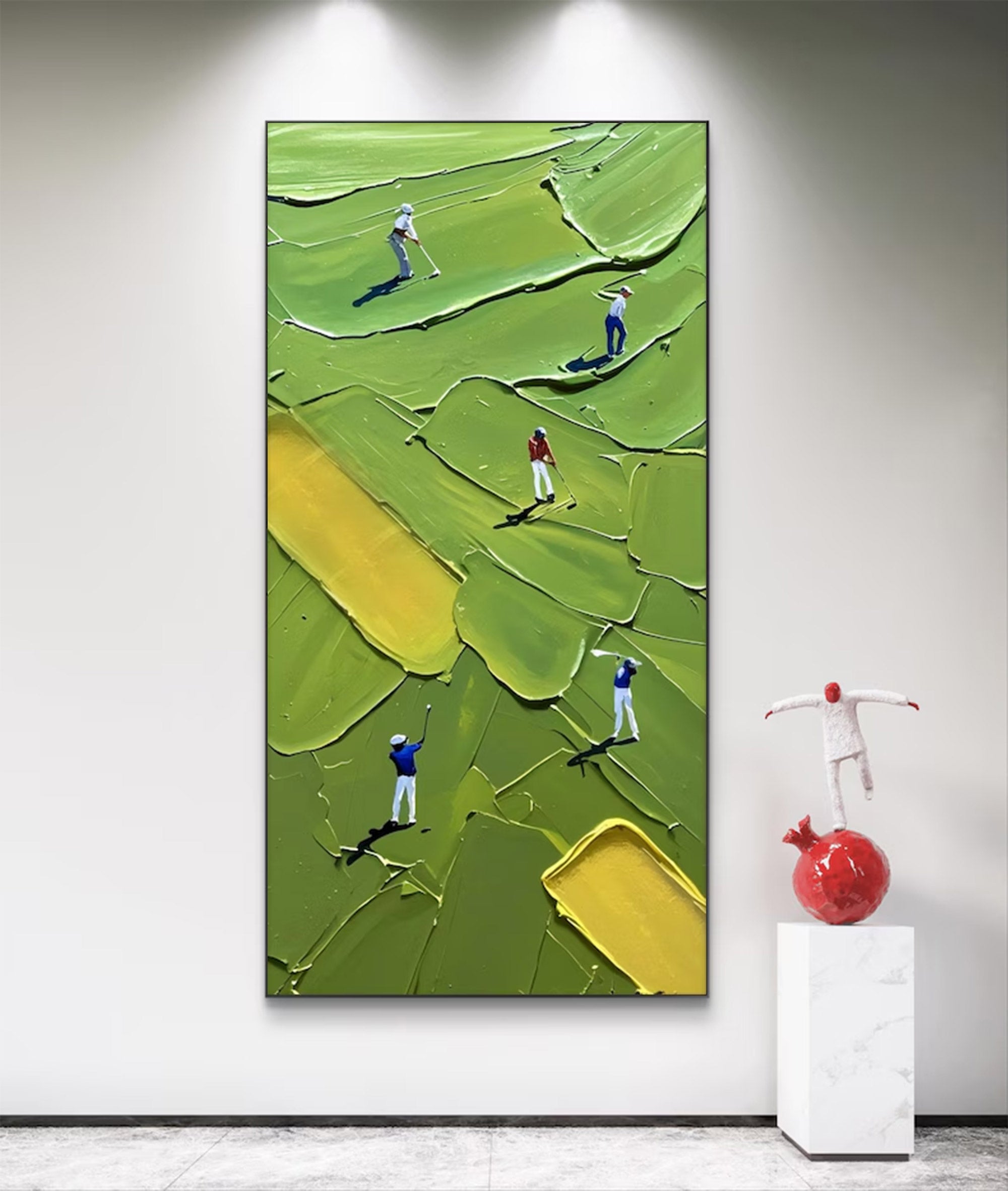 Large Modern Textured Green Art | MuroArt #WGA 023