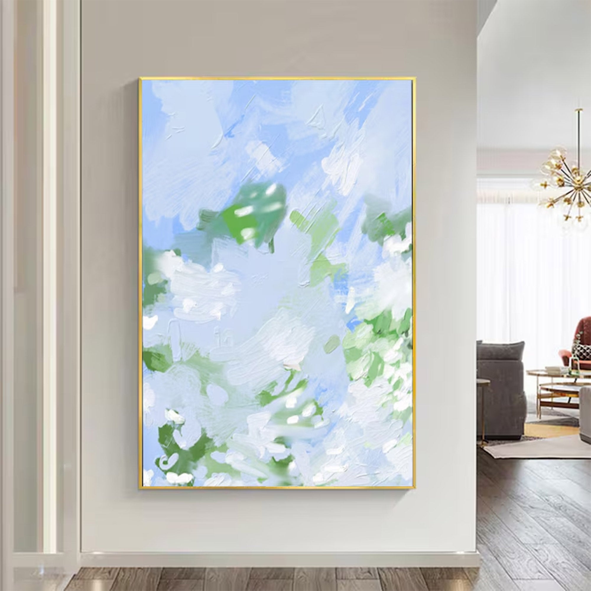 Large Abstract Blue and Green Art | MuroArt #WGA 020