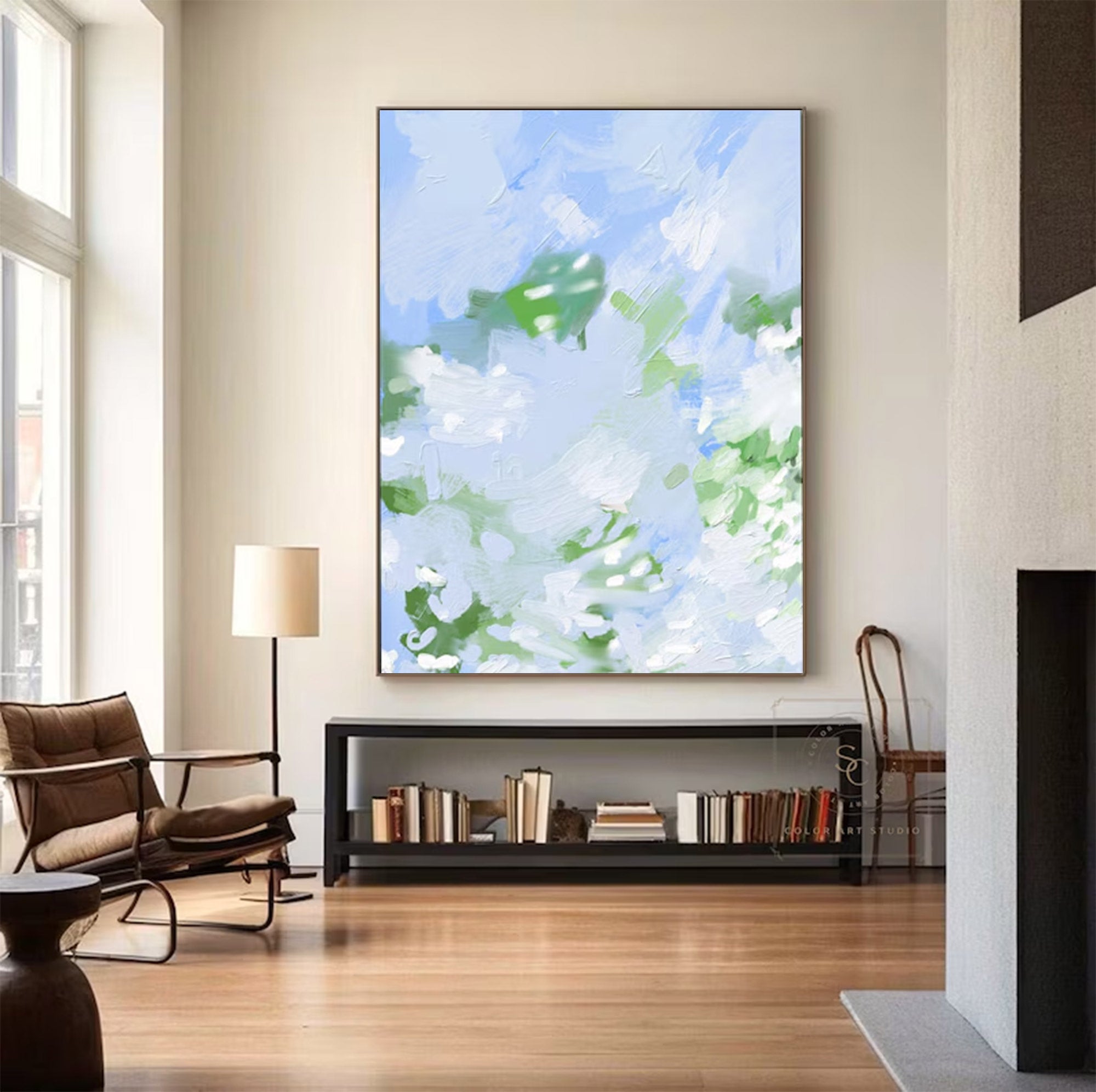 Large Abstract Blue and Green Art | MuroArt #WGA 020