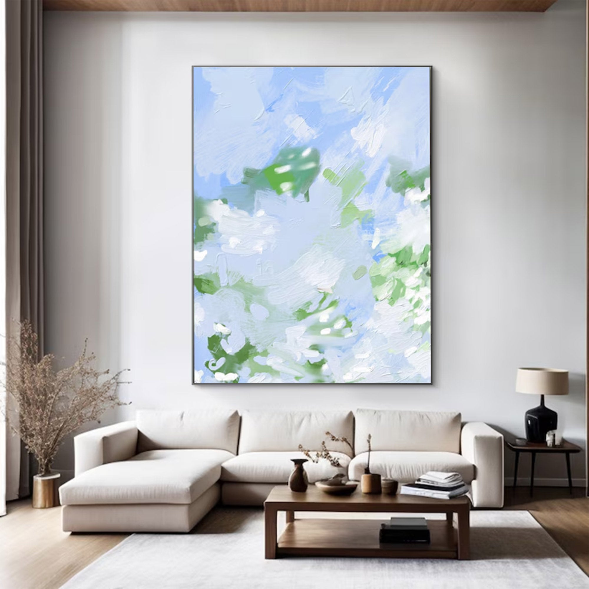 Large Abstract Blue and Green Art | MuroArt #WGA 020