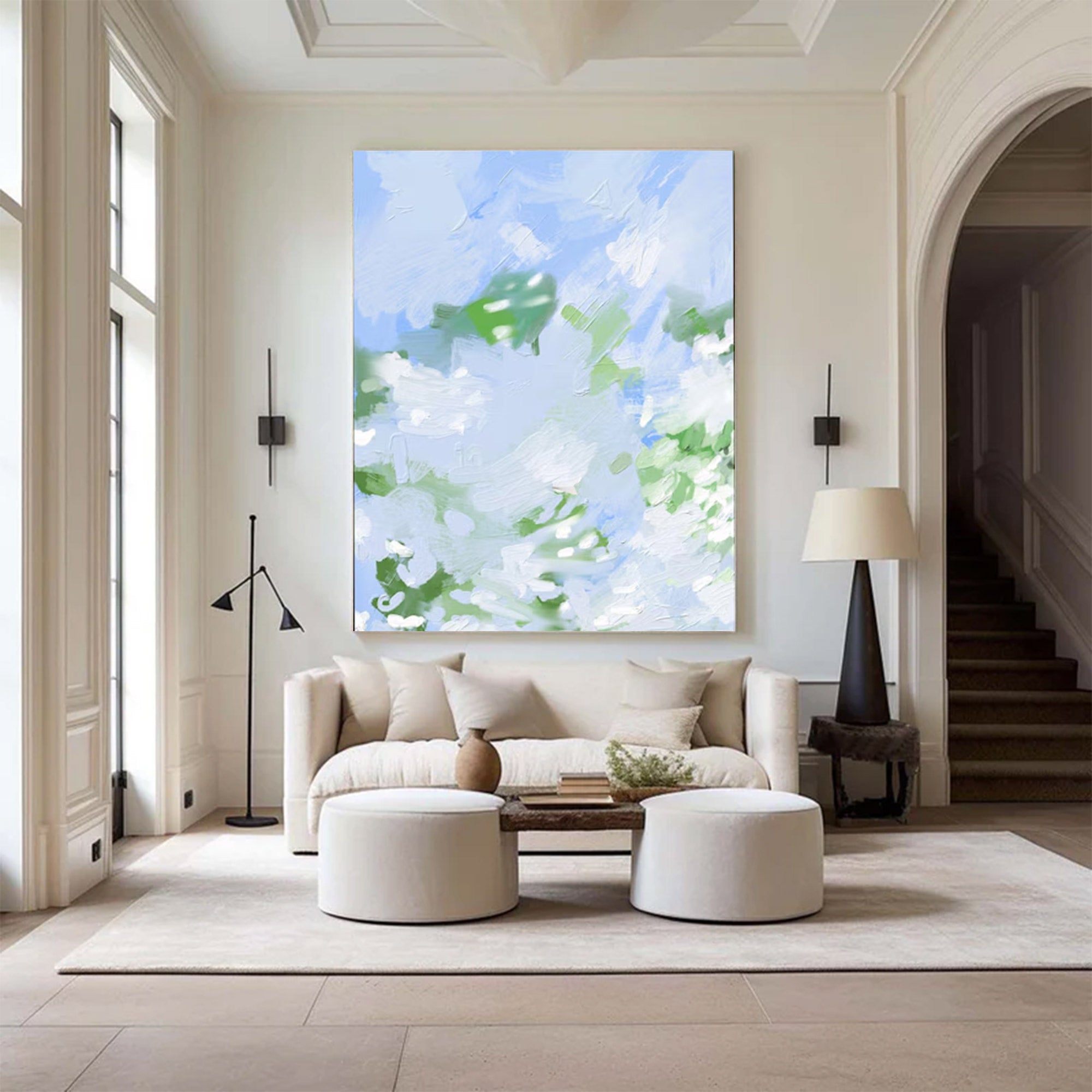 Large Abstract Blue and Green Art | MuroArt #WGA 020