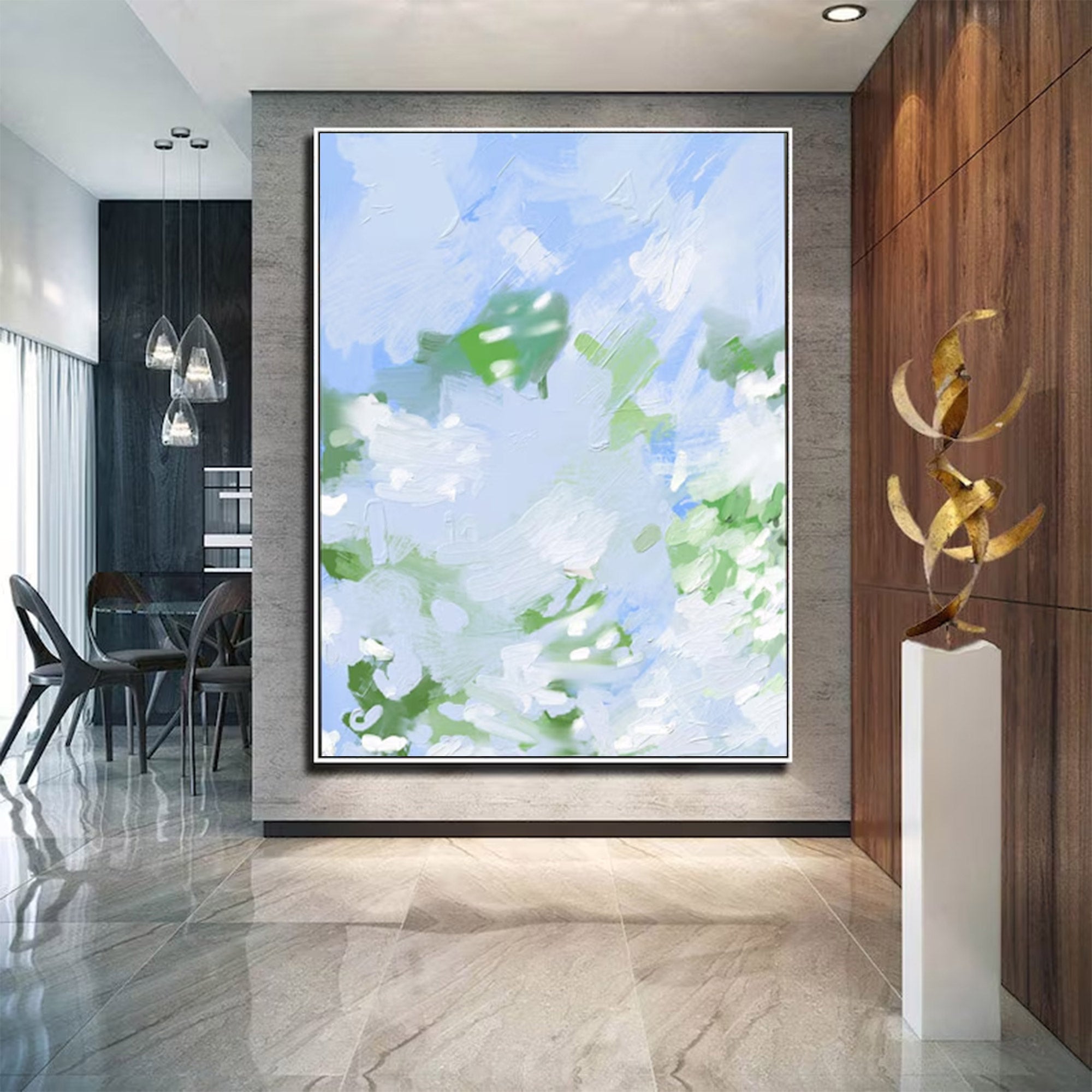 Large Abstract Blue and Green Art | MuroArt #WGA 020