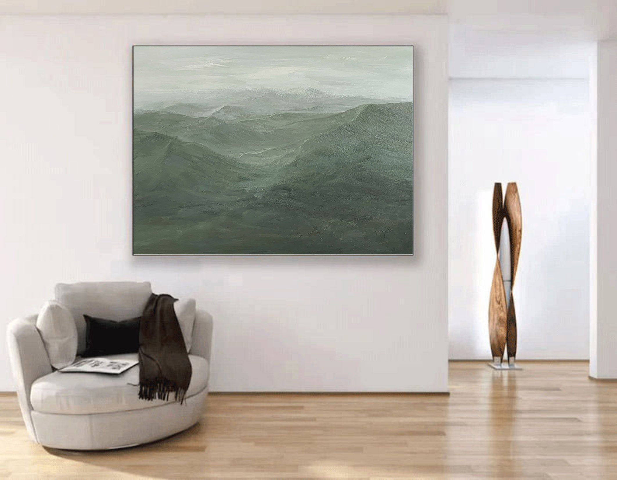 Blue & Green Minimalist Painting #BGM 013