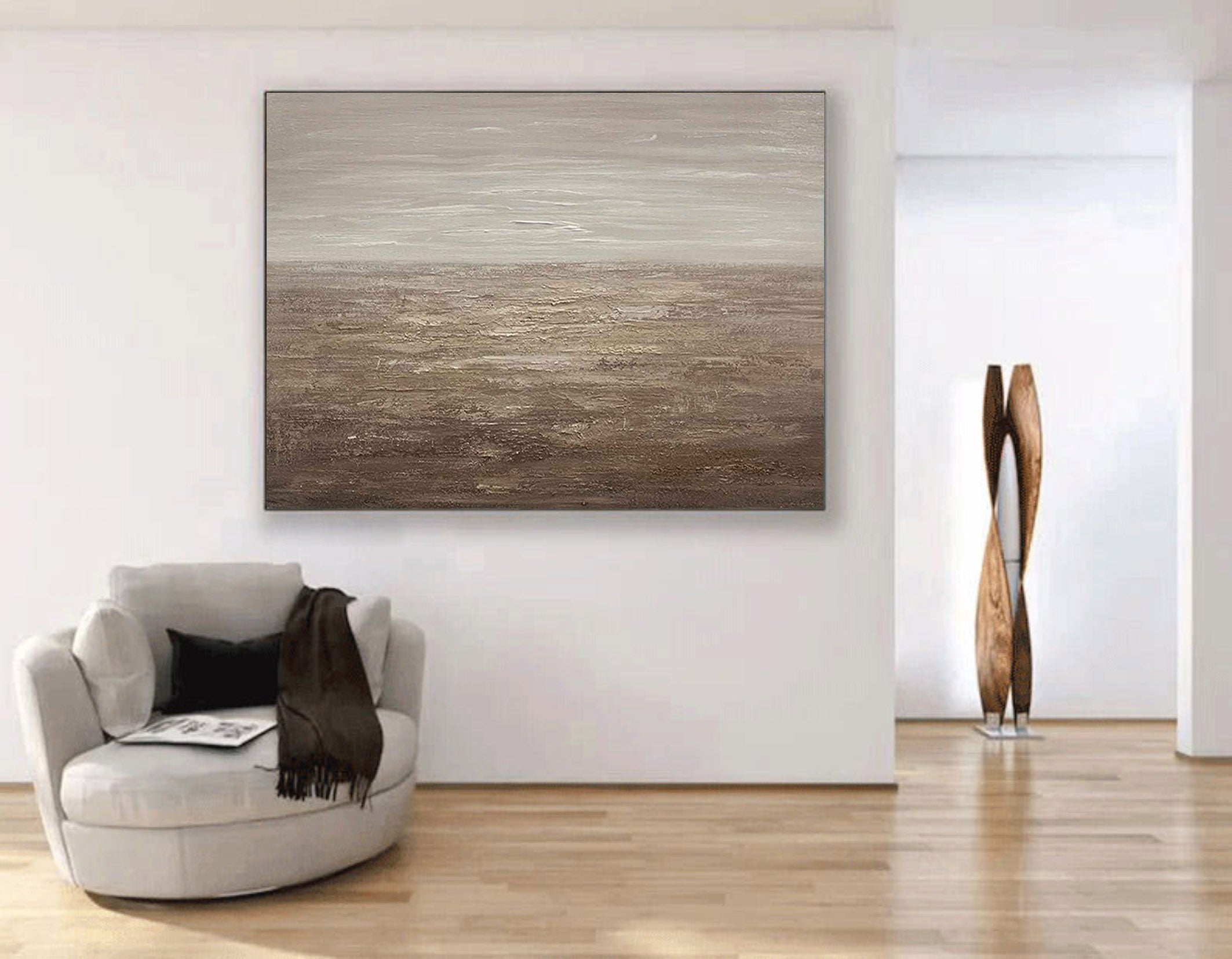 Beige & Brown Abstract Painting #BBA 013