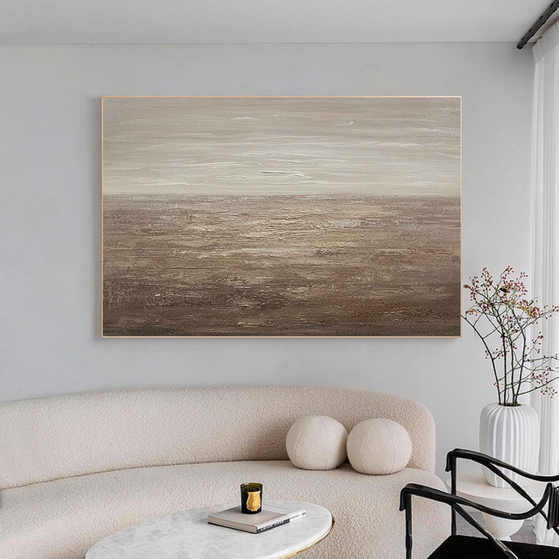 Beige & Brown Abstract Painting #BBA 013