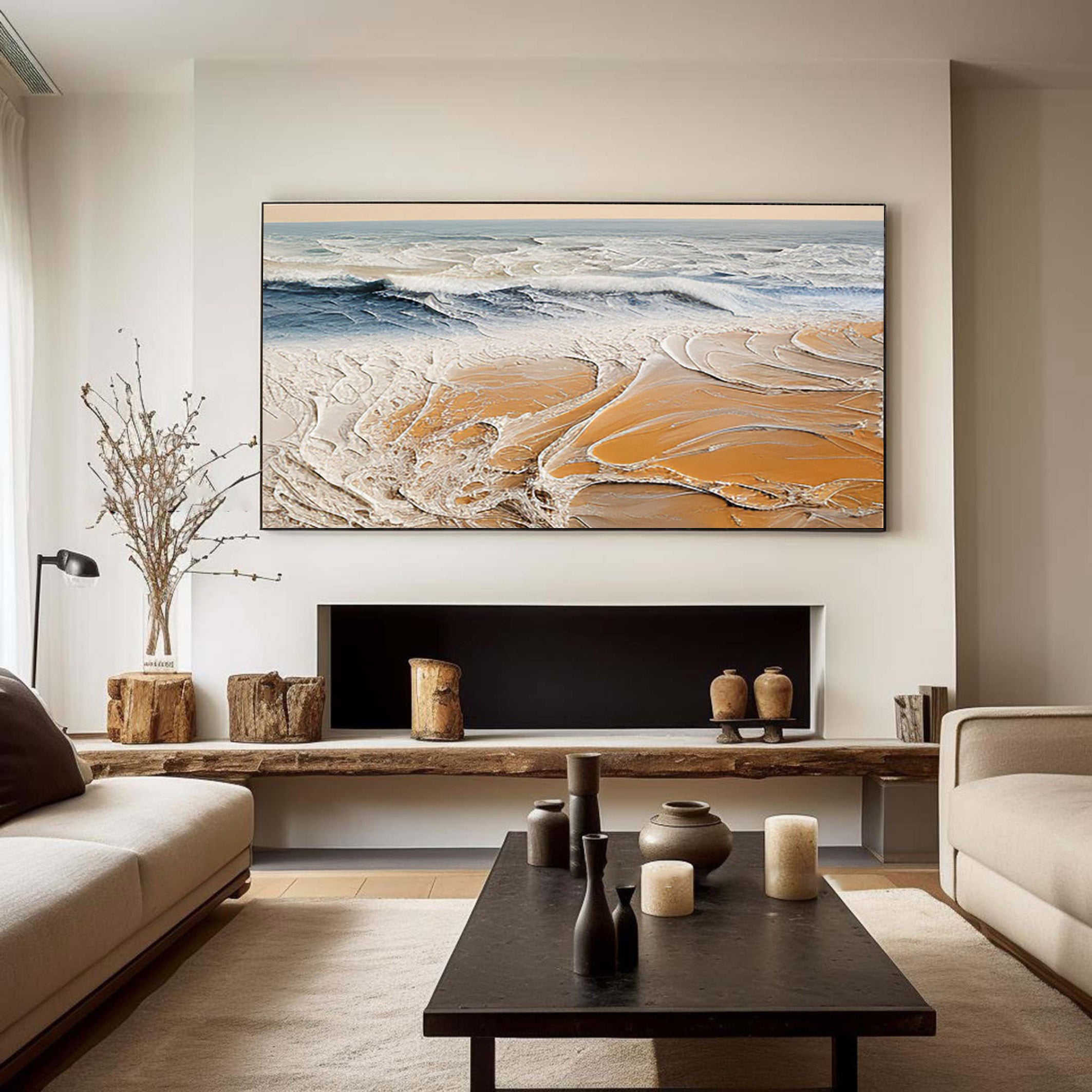 Beige & Brown Minimalist Painting #BBM 016