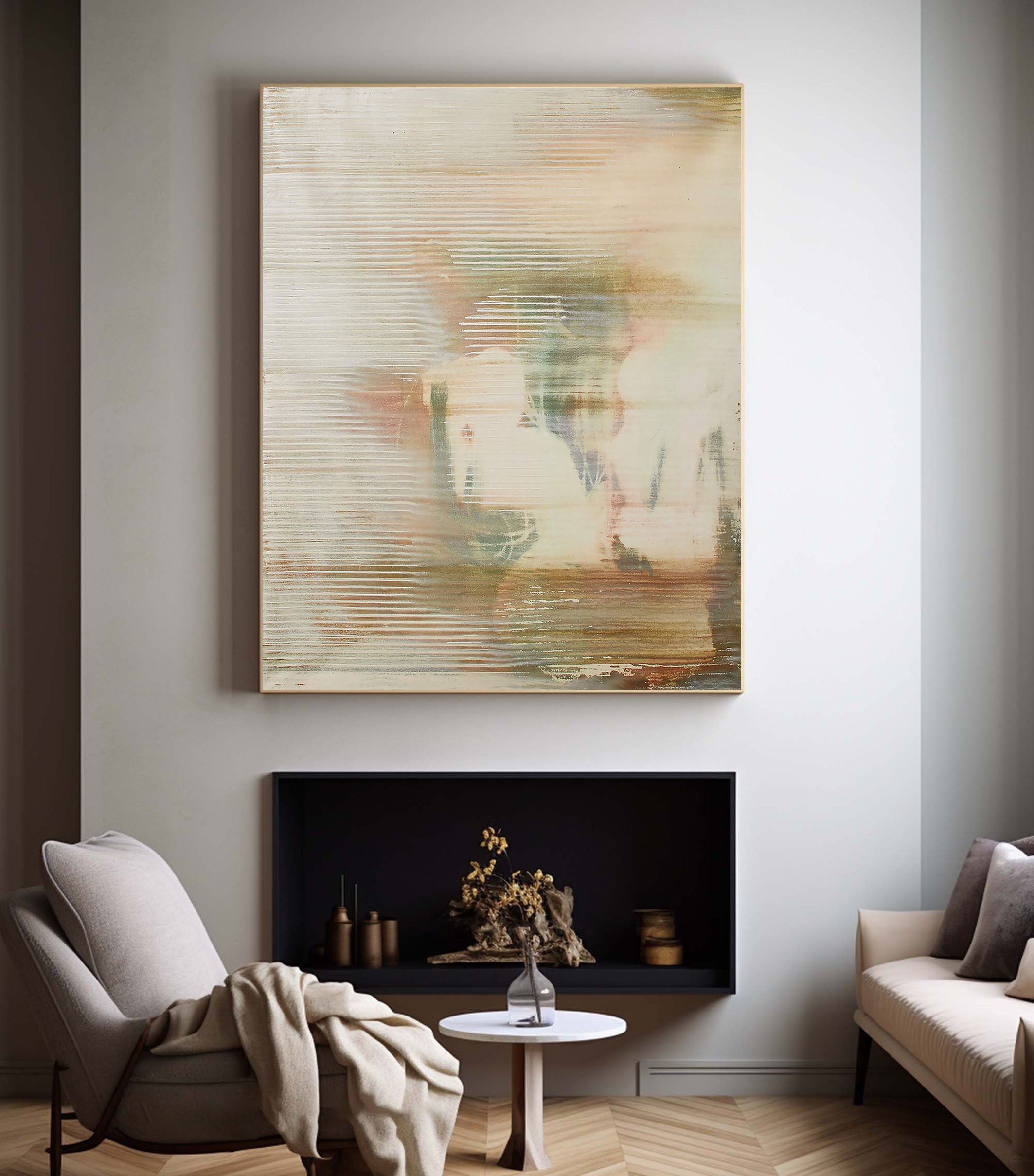 Serene Abstract Painting With Soft Colors, Contemporary Art #BGA 092