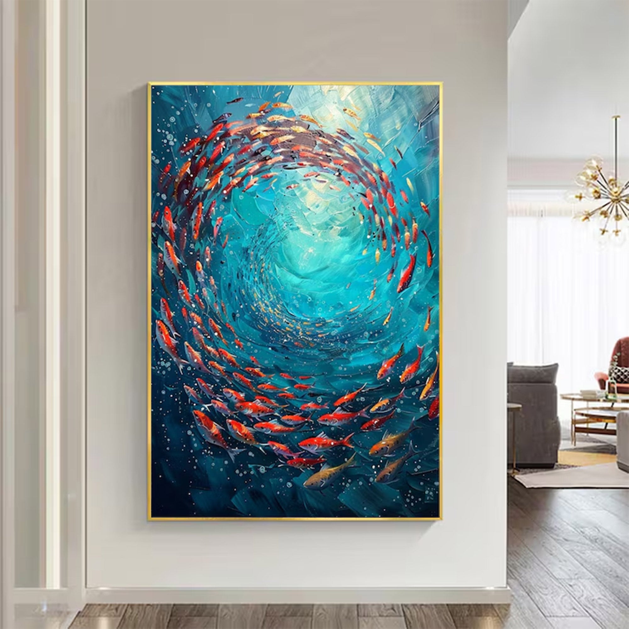 Large Abstract Ocean Vortex Painting | MuroArt #WGA 021