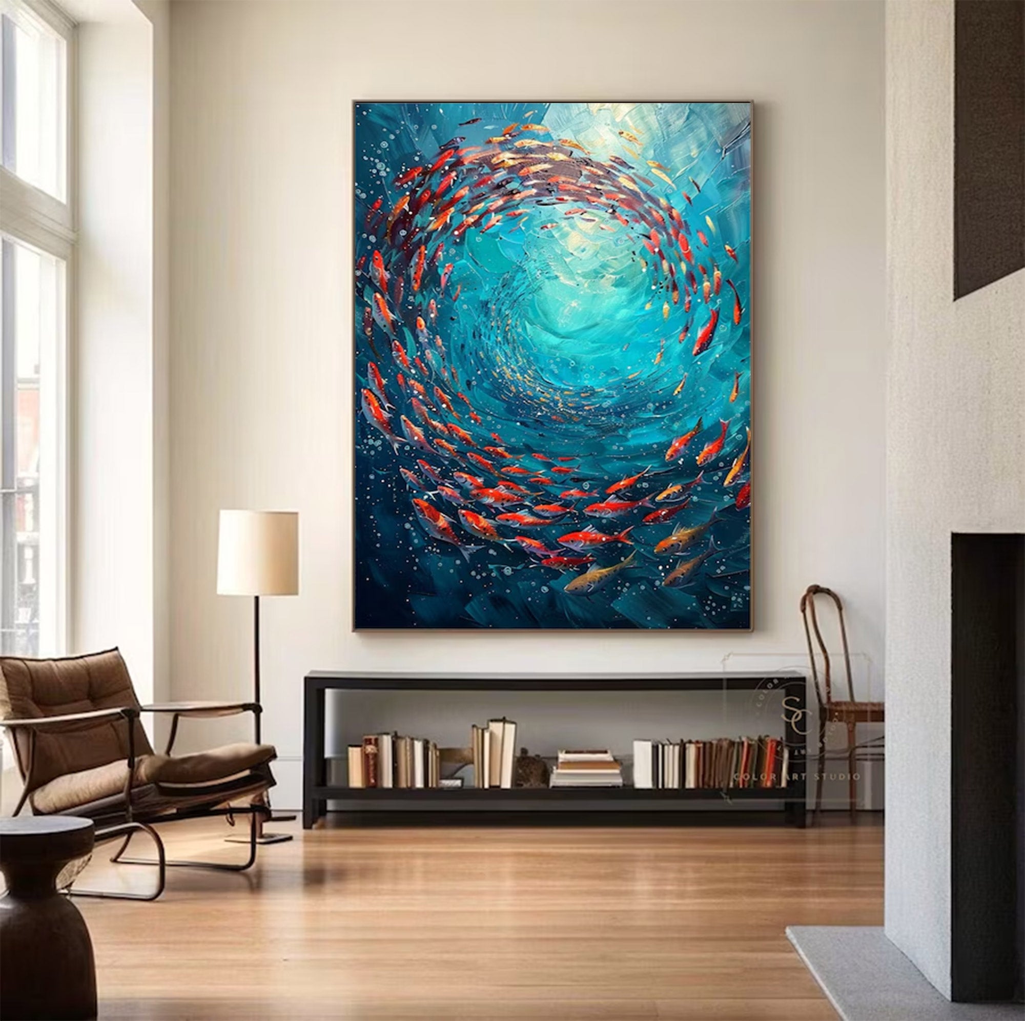 Large Abstract Ocean Vortex Painting | MuroArt #WGA 021
