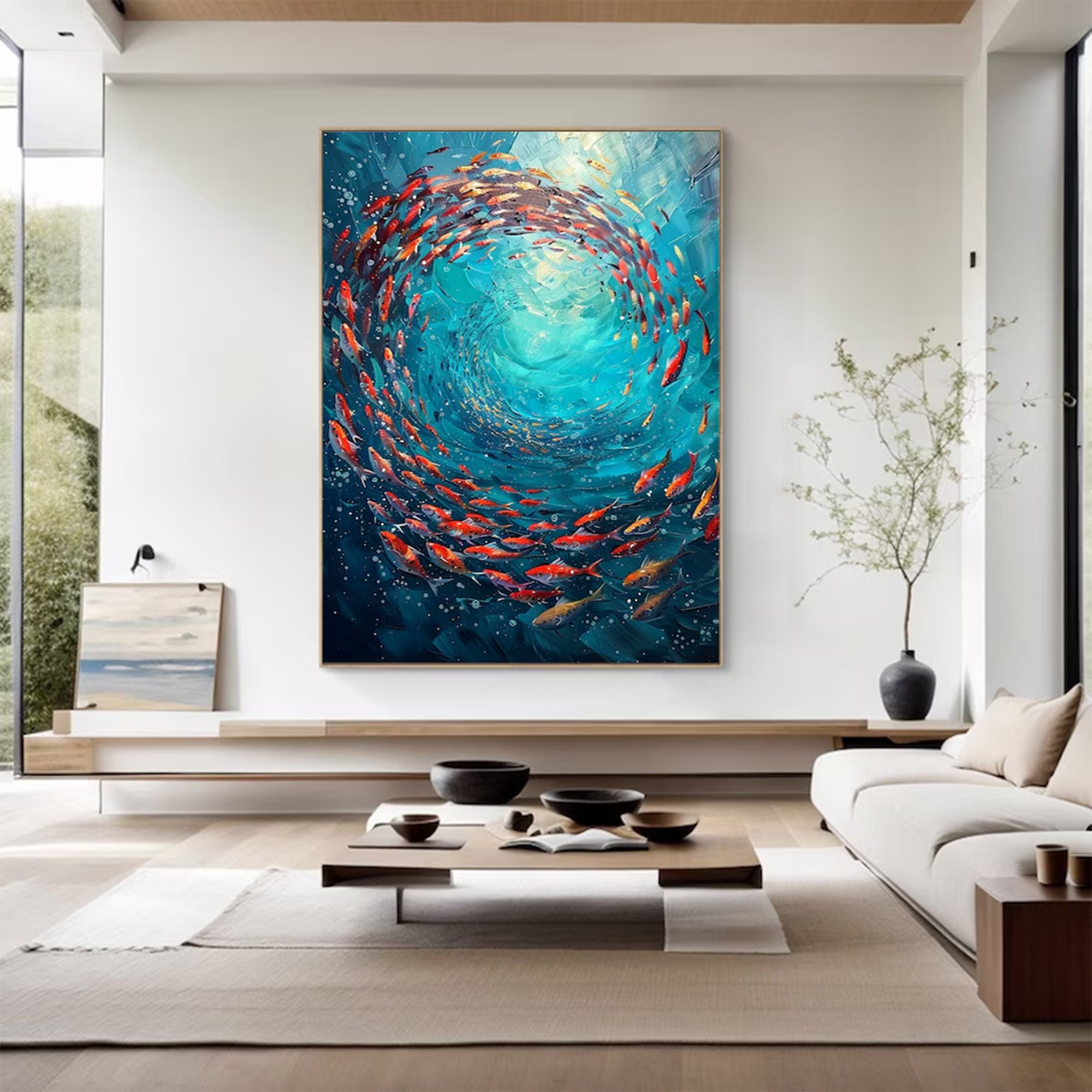 Large Abstract Ocean Vortex Painting | MuroArt #WGA 021