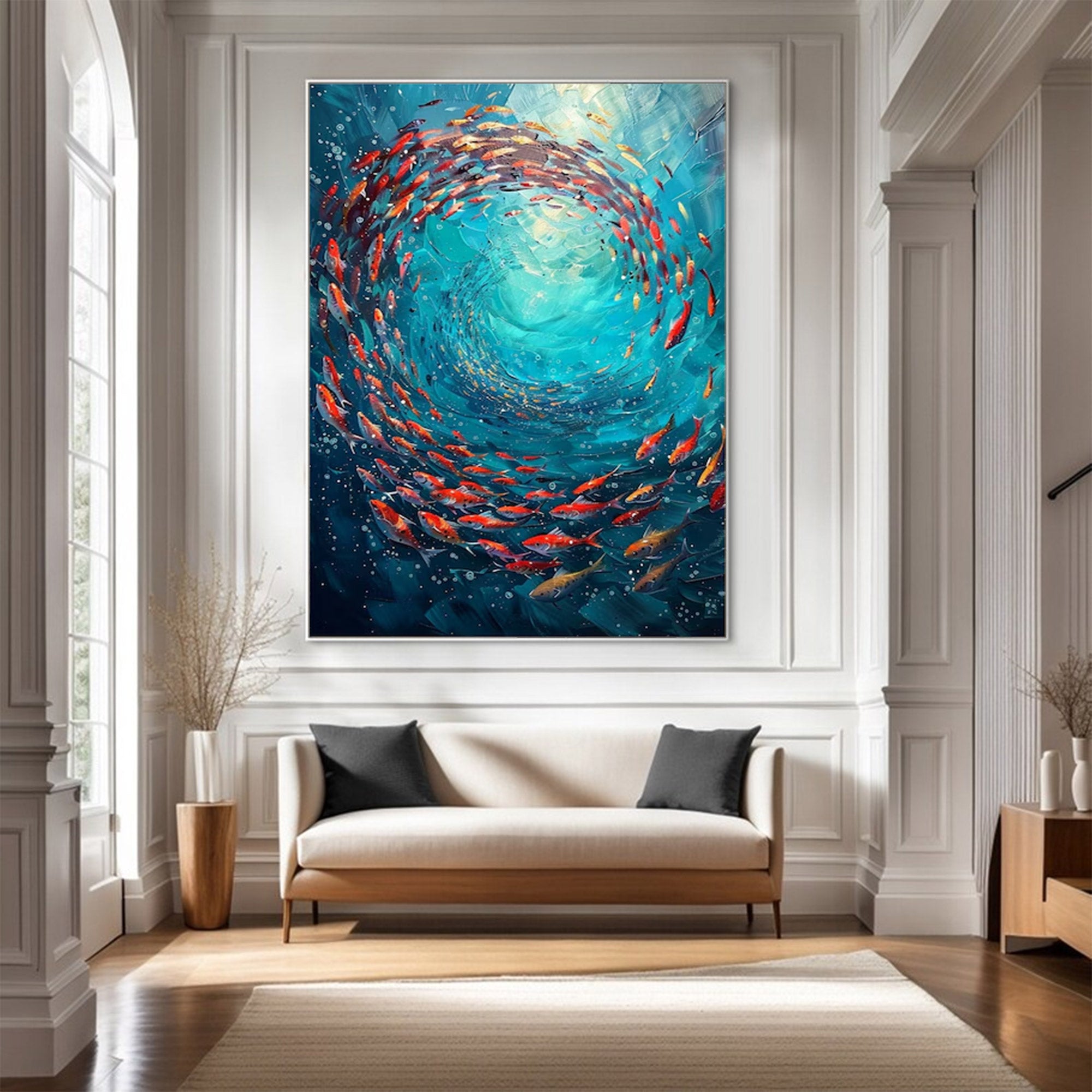 Large Abstract Ocean Vortex Painting | MuroArt #WGA 021