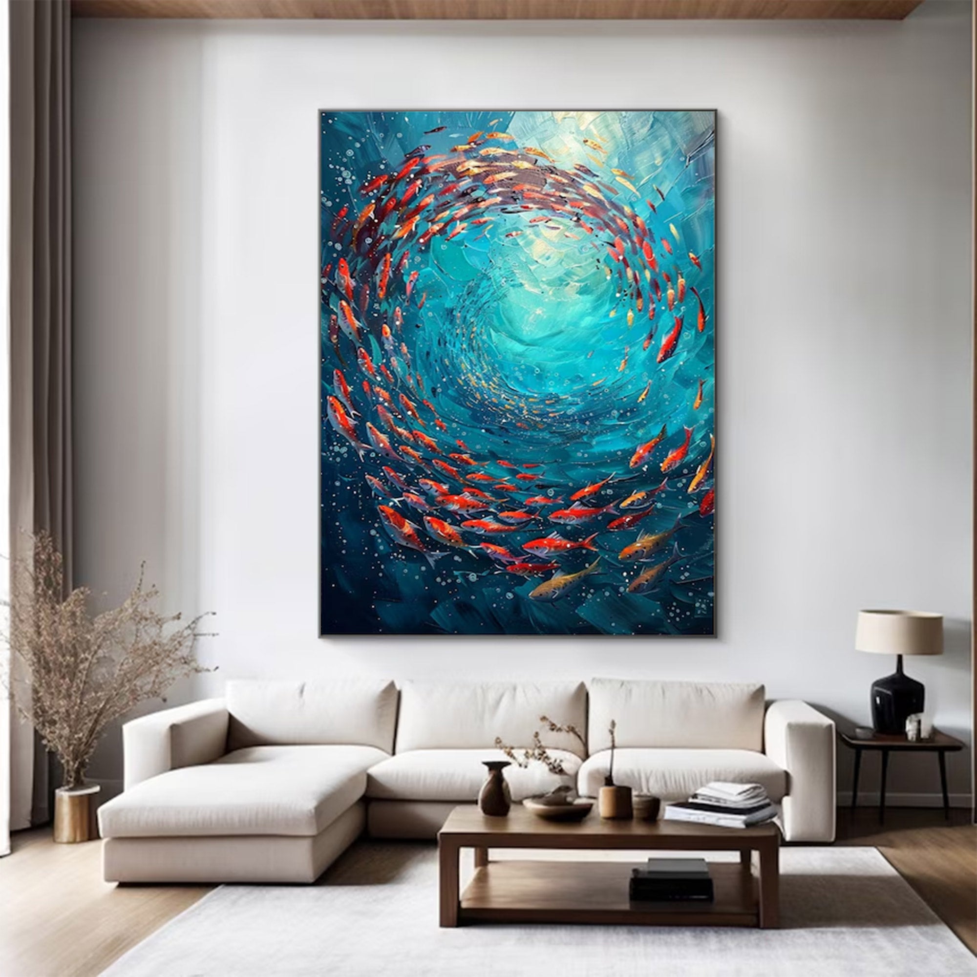 Large Abstract Ocean Vortex Painting | MuroArt #WGA 021