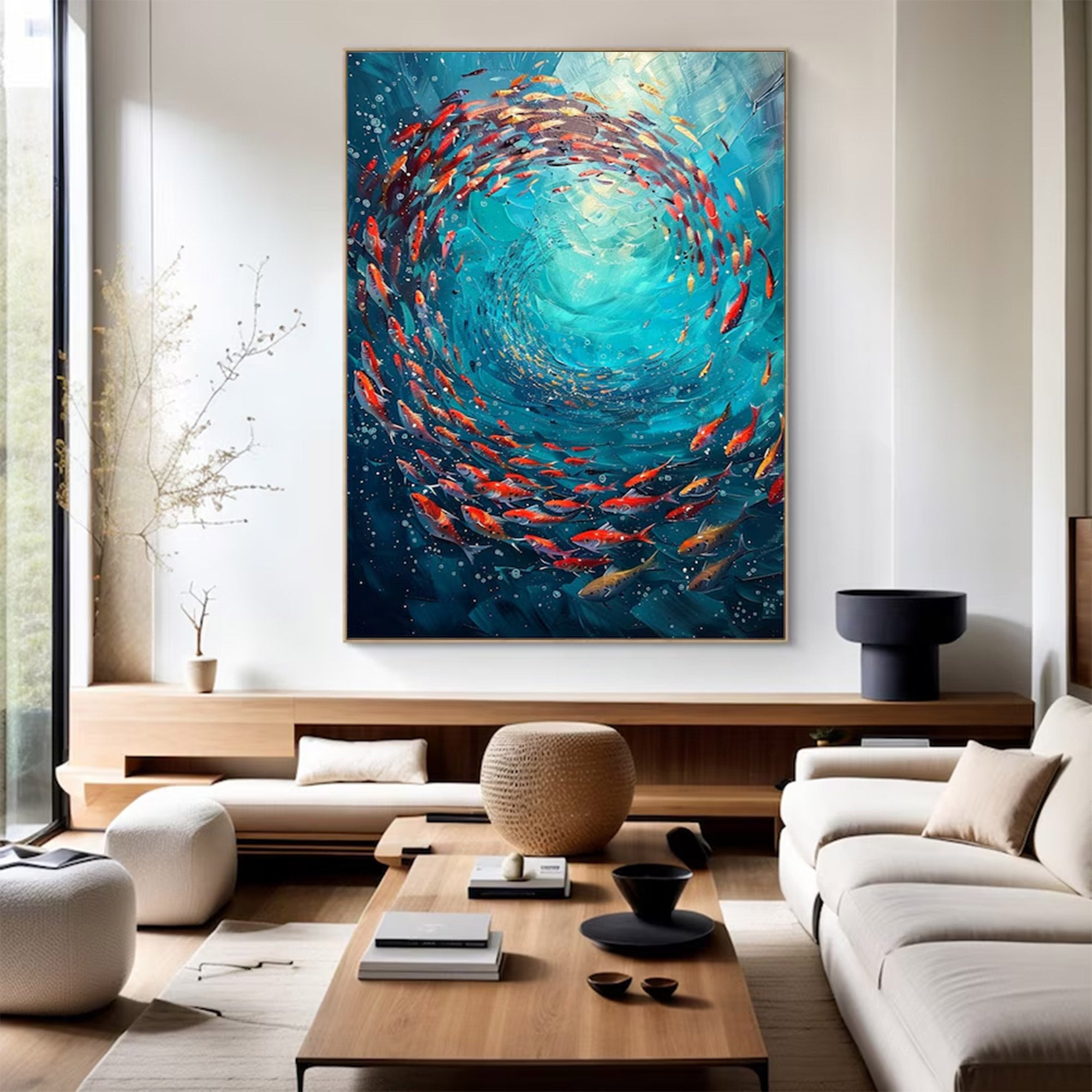 Large Abstract Ocean Vortex Painting | MuroArt #WGA 021