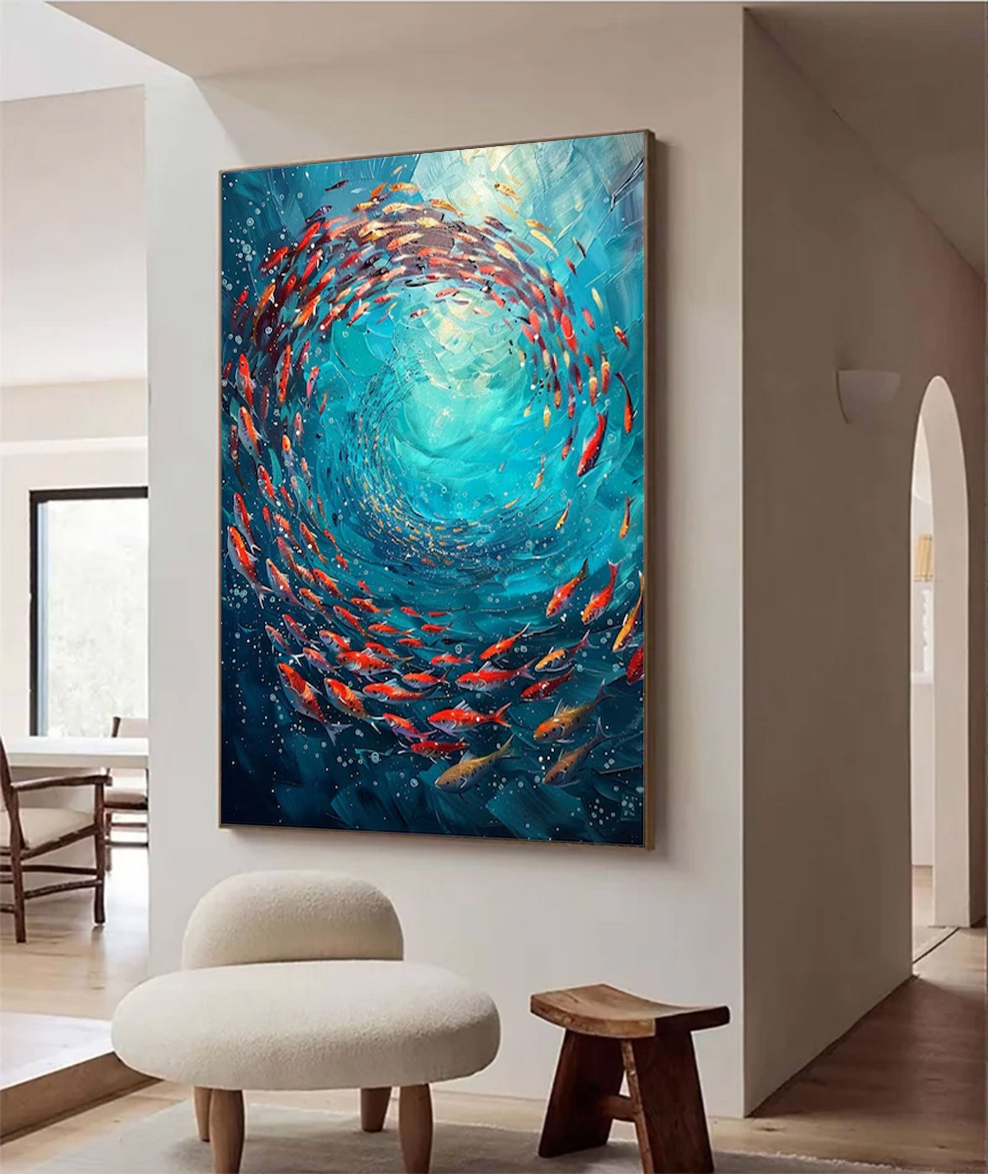 Large Abstract Ocean Vortex Painting | MuroArt #WGA 021