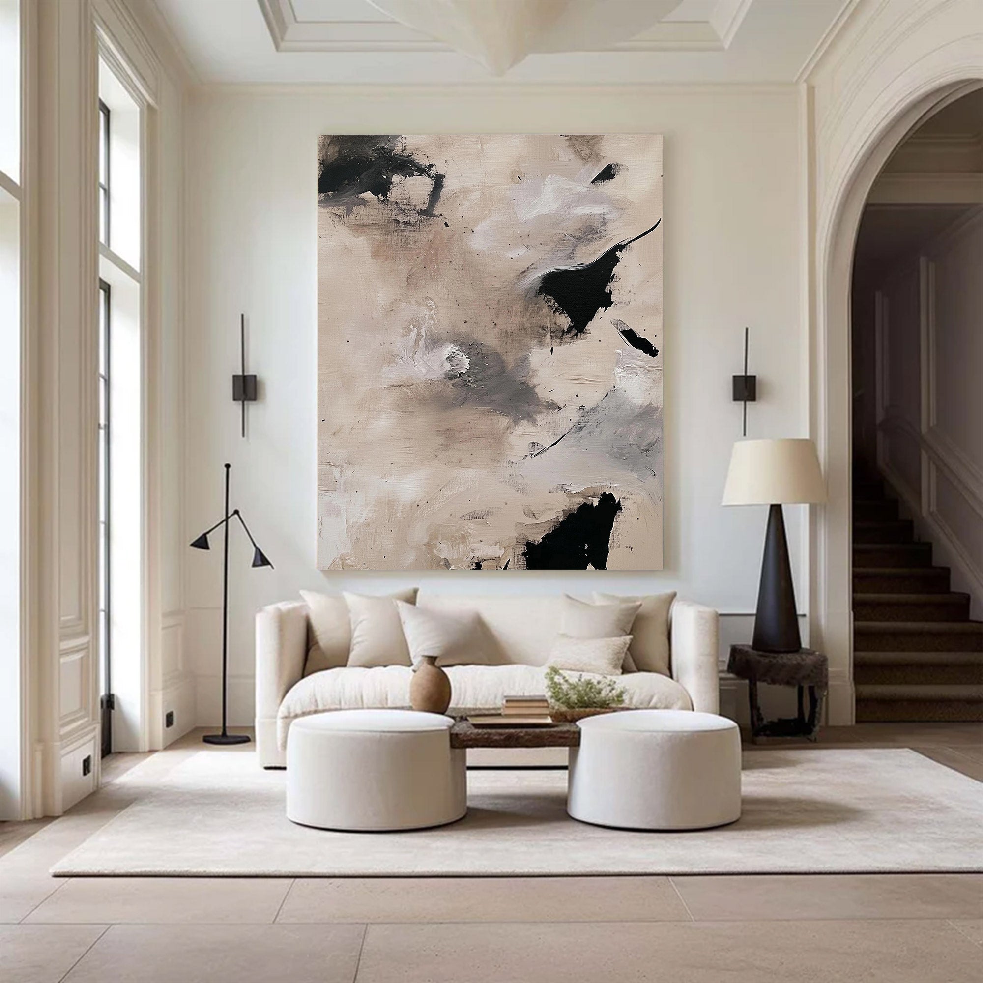 Modern Abstract Large Neutral Art | MuroArt #WG 113