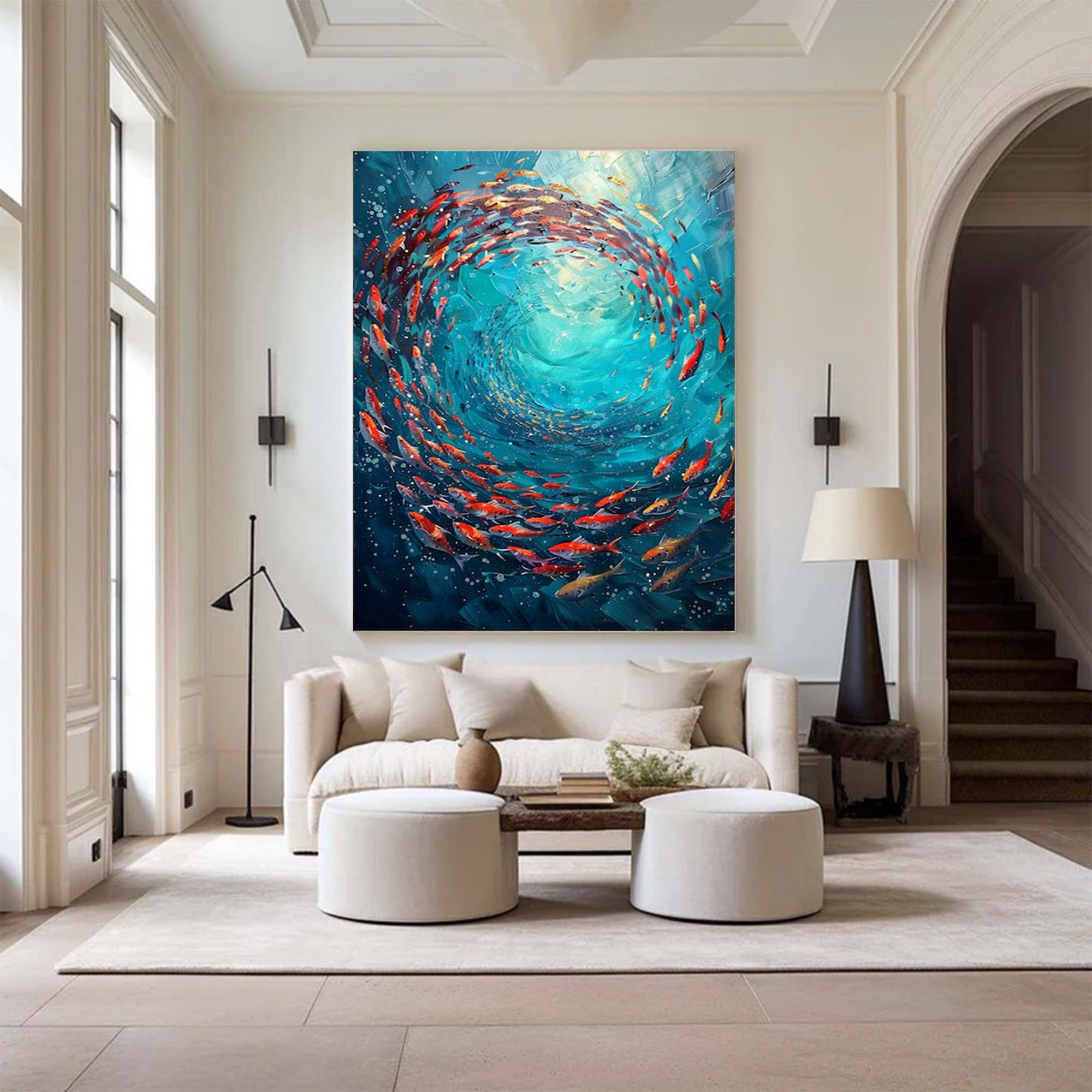 Large Abstract Ocean Vortex Painting | MuroArt #WGA 021