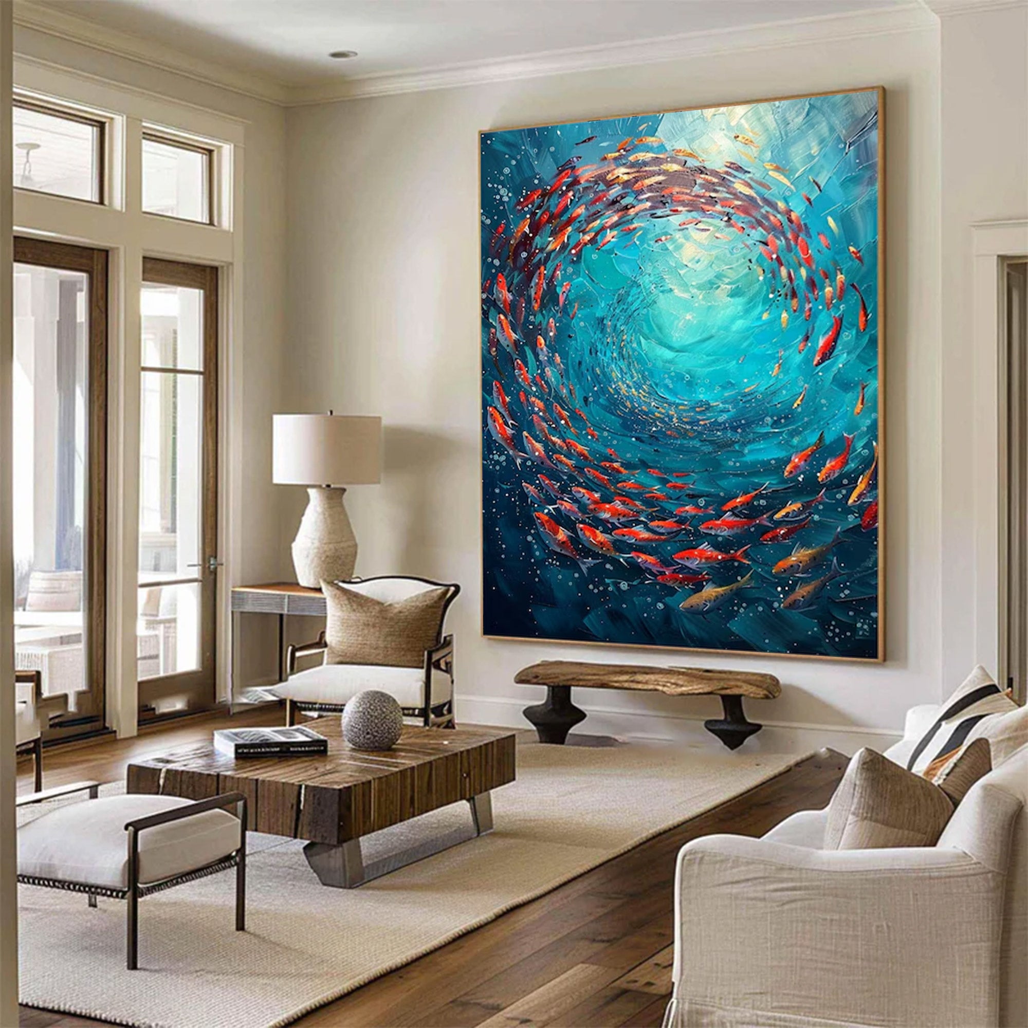 Large Abstract Ocean Vortex Painting | MuroArt #WGA 021