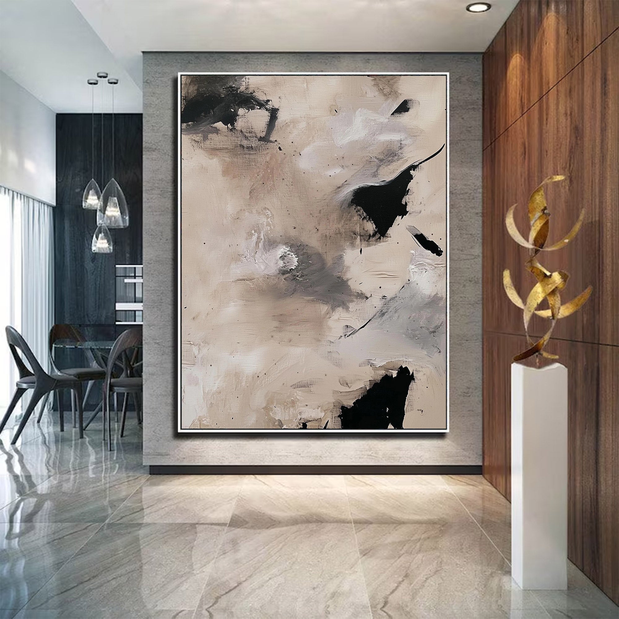 Modern Abstract Large Neutral Art | MuroArt #WG 113