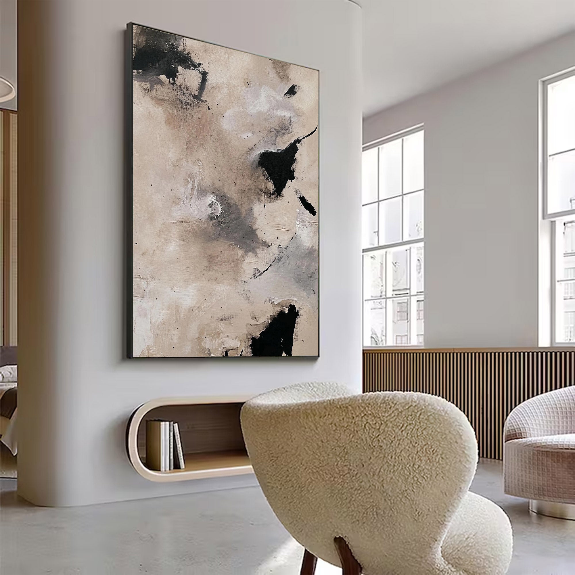 Modern Abstract Large Neutral Art | MuroArt #WG 113