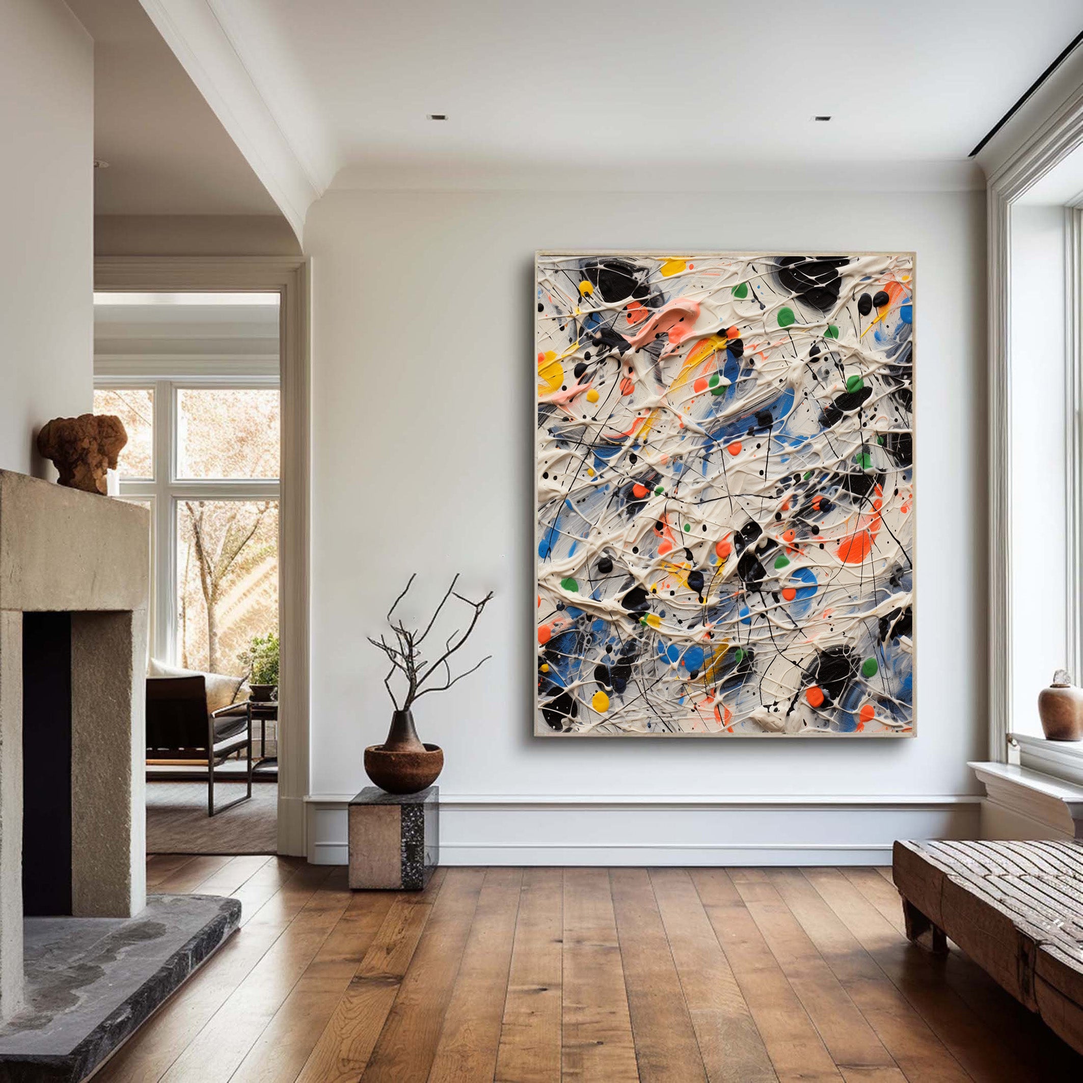 Controlled Chaos: Bold Abstract Splatter, Dynamic Modern Art #BGA 242