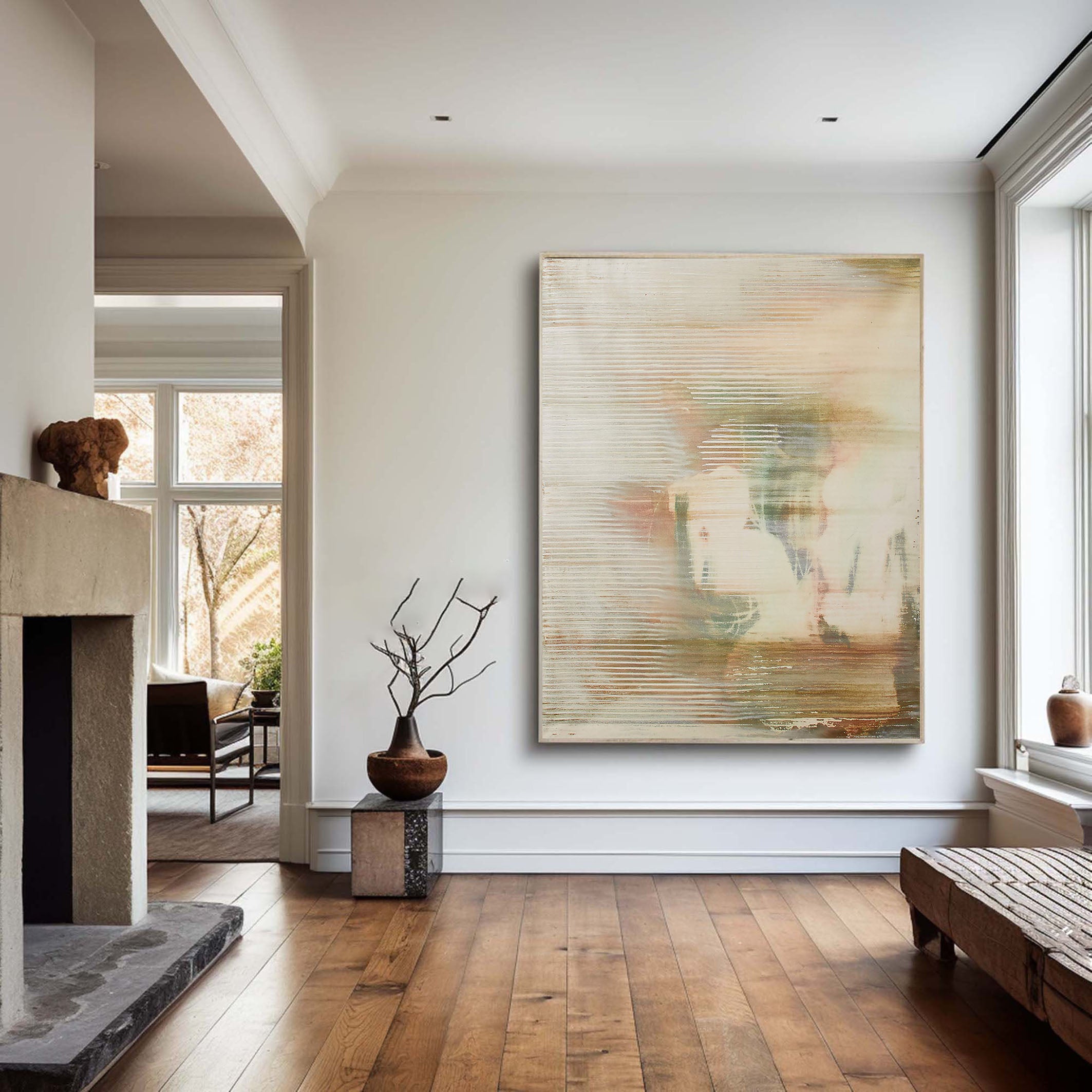 Serene Abstract Painting With Soft Colors, Contemporary Art #BGA 092