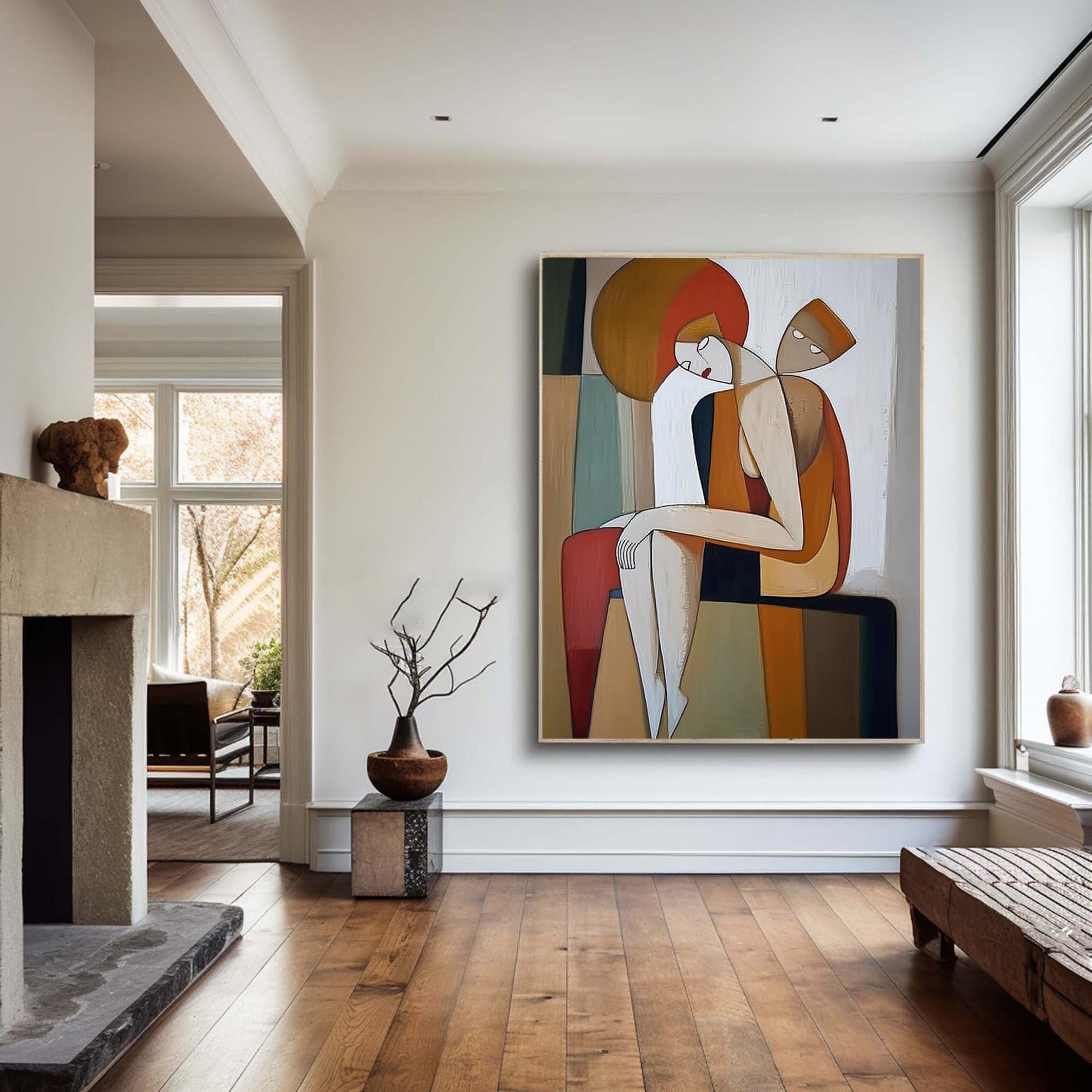 Contemporary Figurative Painting, Geometric Abstract Design #BGA 258