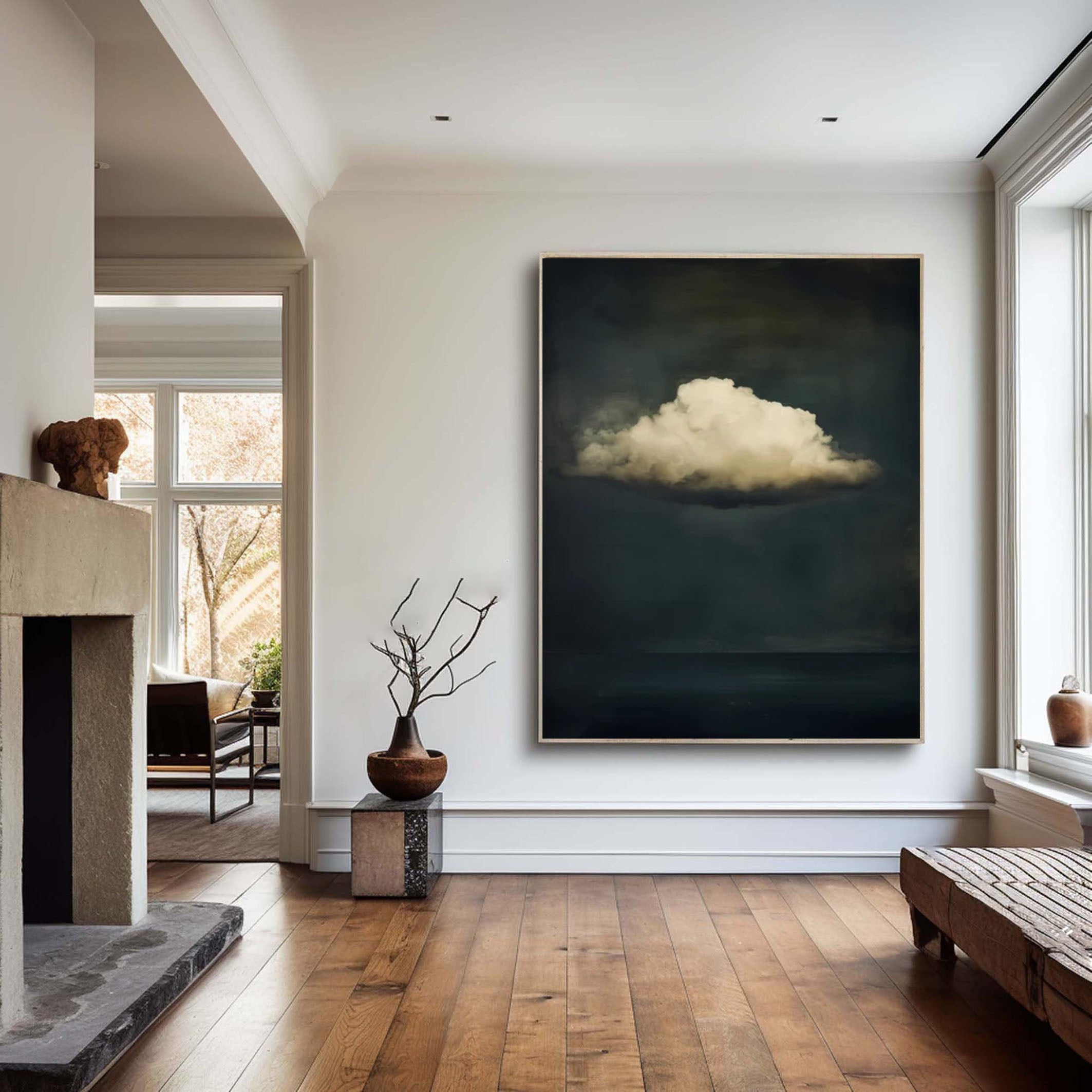 Pastel Cloud Art Large Abstract Canvas for Relaxing Ambiance #SP 005