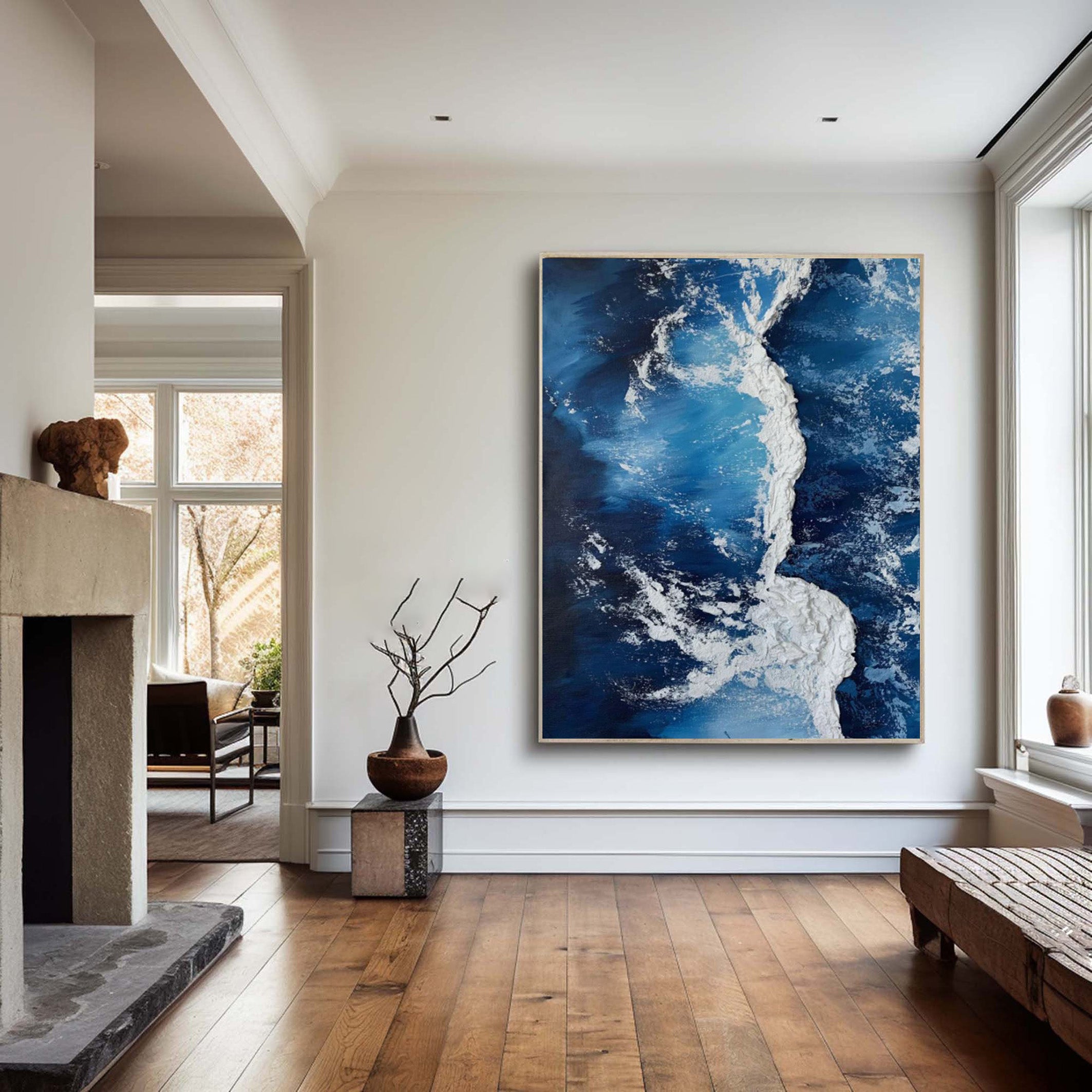 Modern 3D Texture Seascape, Dynamic Ocean Vista #BGA 259