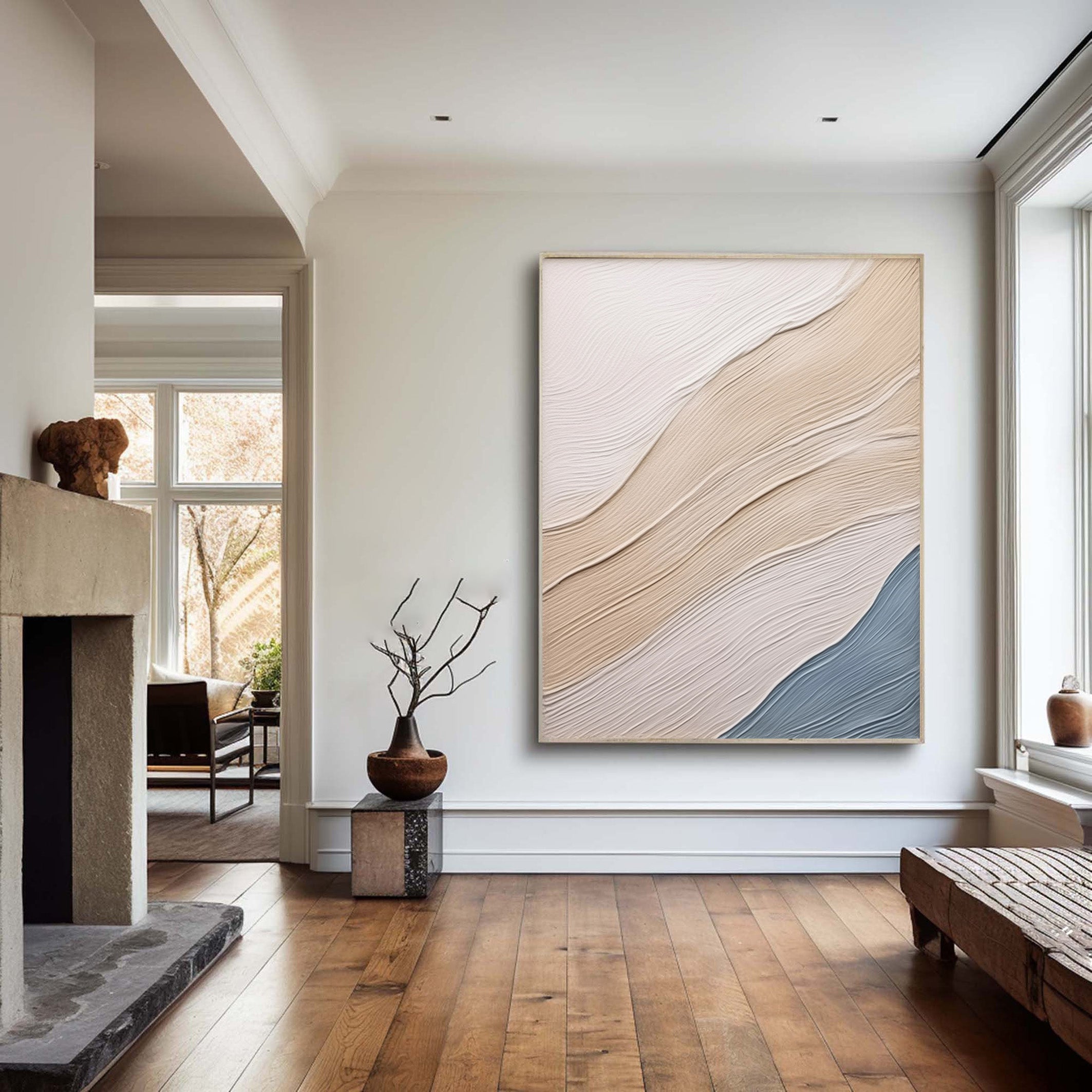 Contemporary 3D Texture Wall Painting, Subtle Flow Design #BGA 243