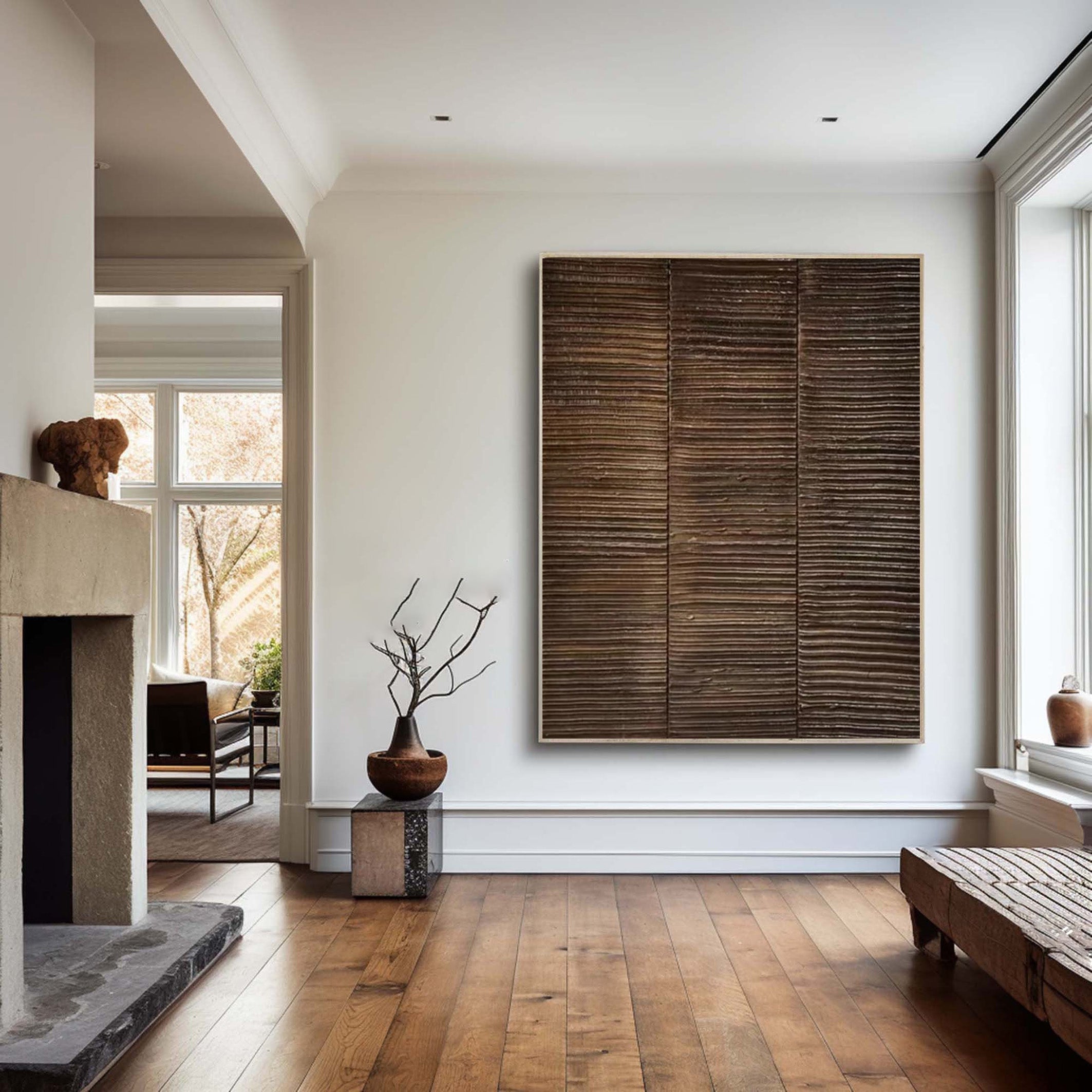 Organic Texture Canvas, Natural Wood Design Wall Art #BGA 200