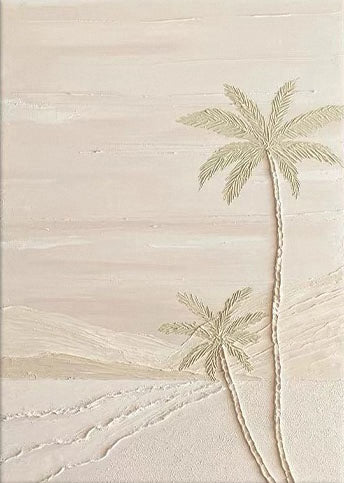 Desert Palms Dream: Minimalist Textured Neutral Canvas #BGA 226