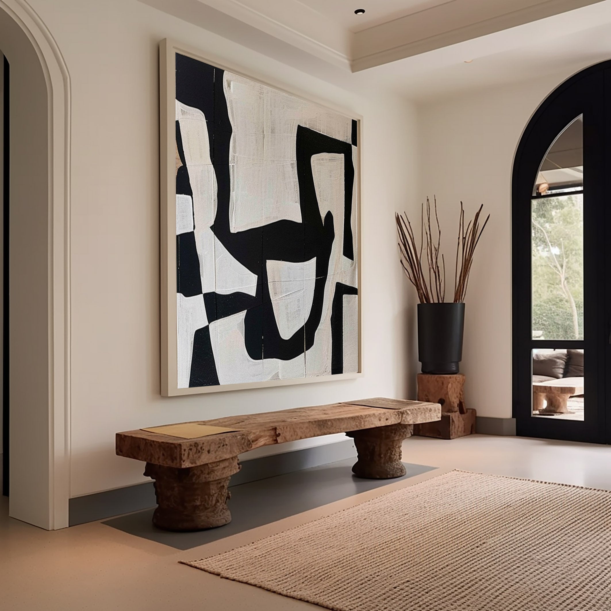 Black & White Abstract Painting #BWA 004