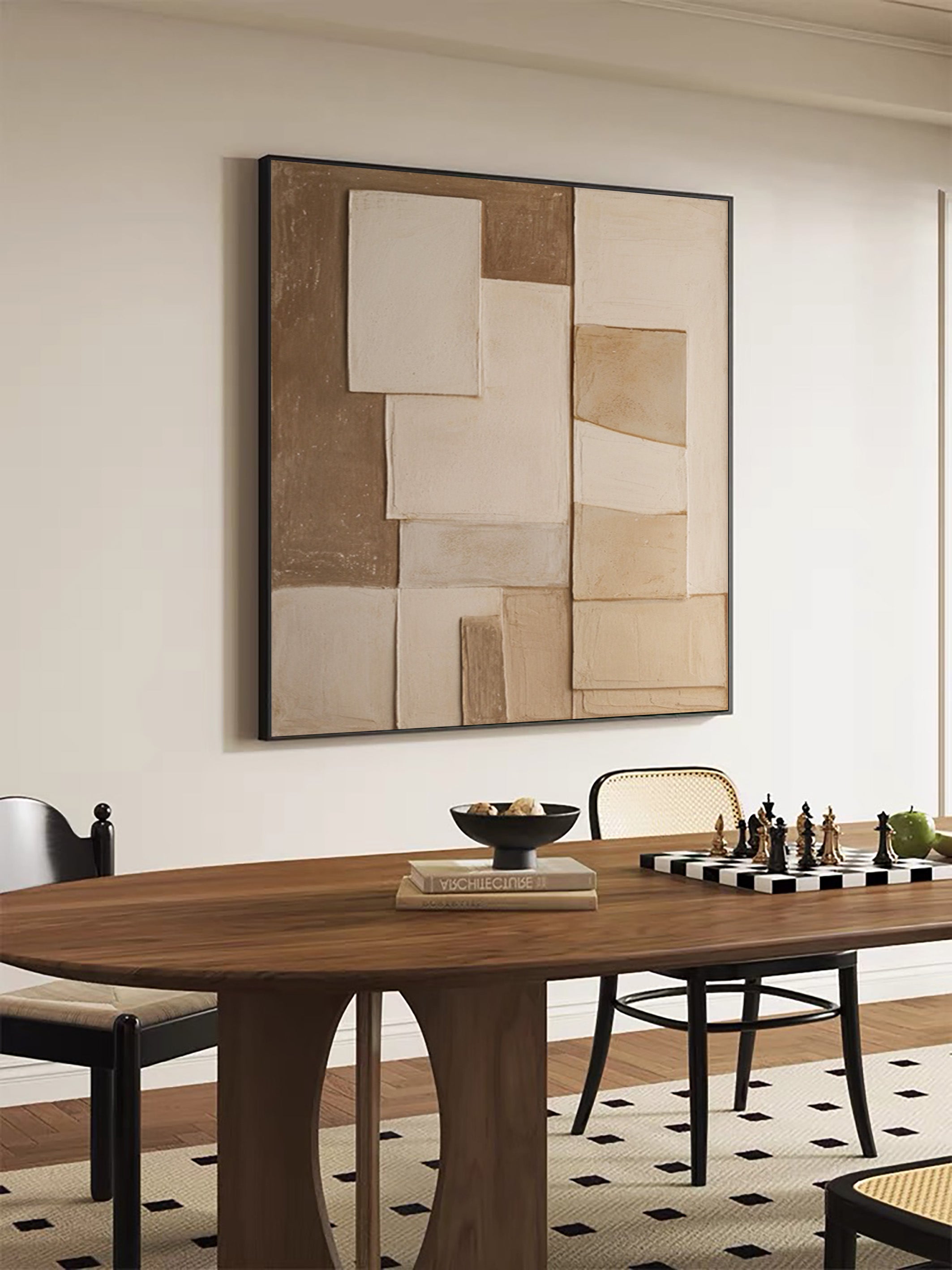 Wabi Sabi Neutral Canvas with Softly Textured Imperfect Forms #BGA 289