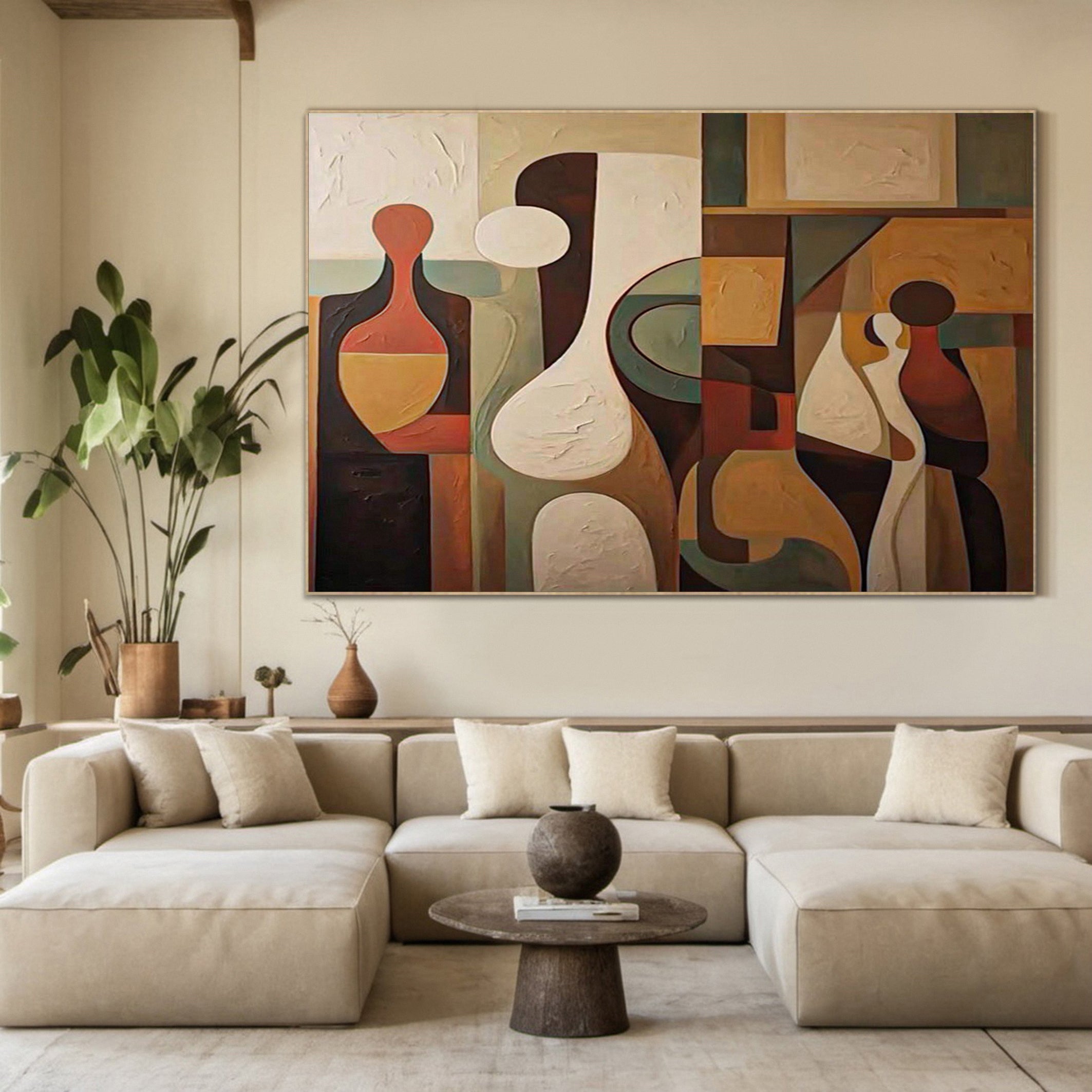 Cubist Inspired Figures, Harmonious Abstraction Canvas #BGA 221