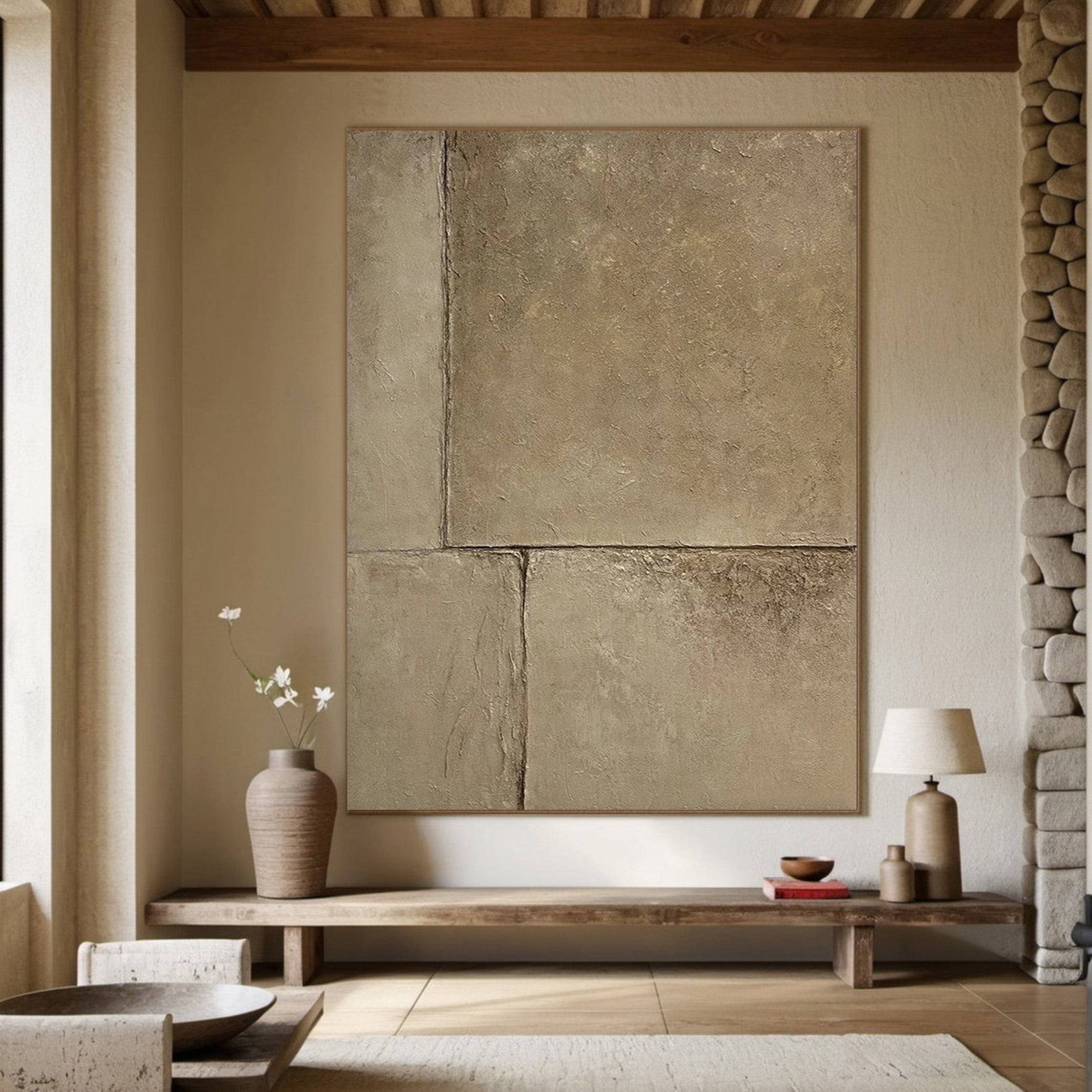 Large Stone Texture Abstract, Minimalist Wall Art #BGA 208