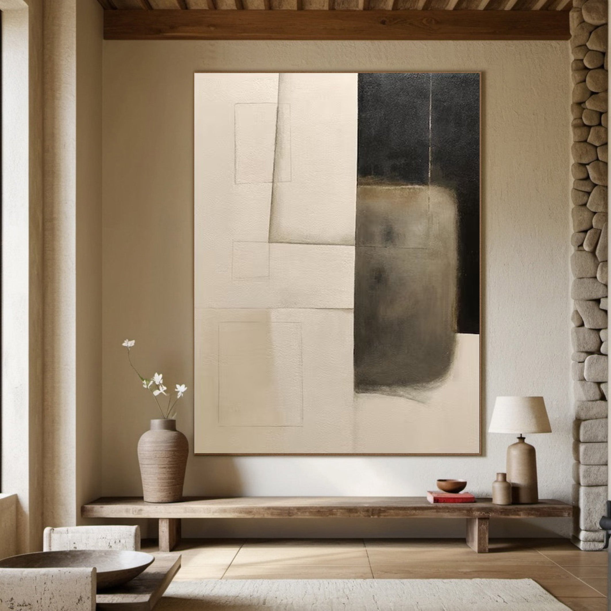 Wabi-Sabi Harmony: Abstract Simplicity, Natural Elegance Art #BGA 194