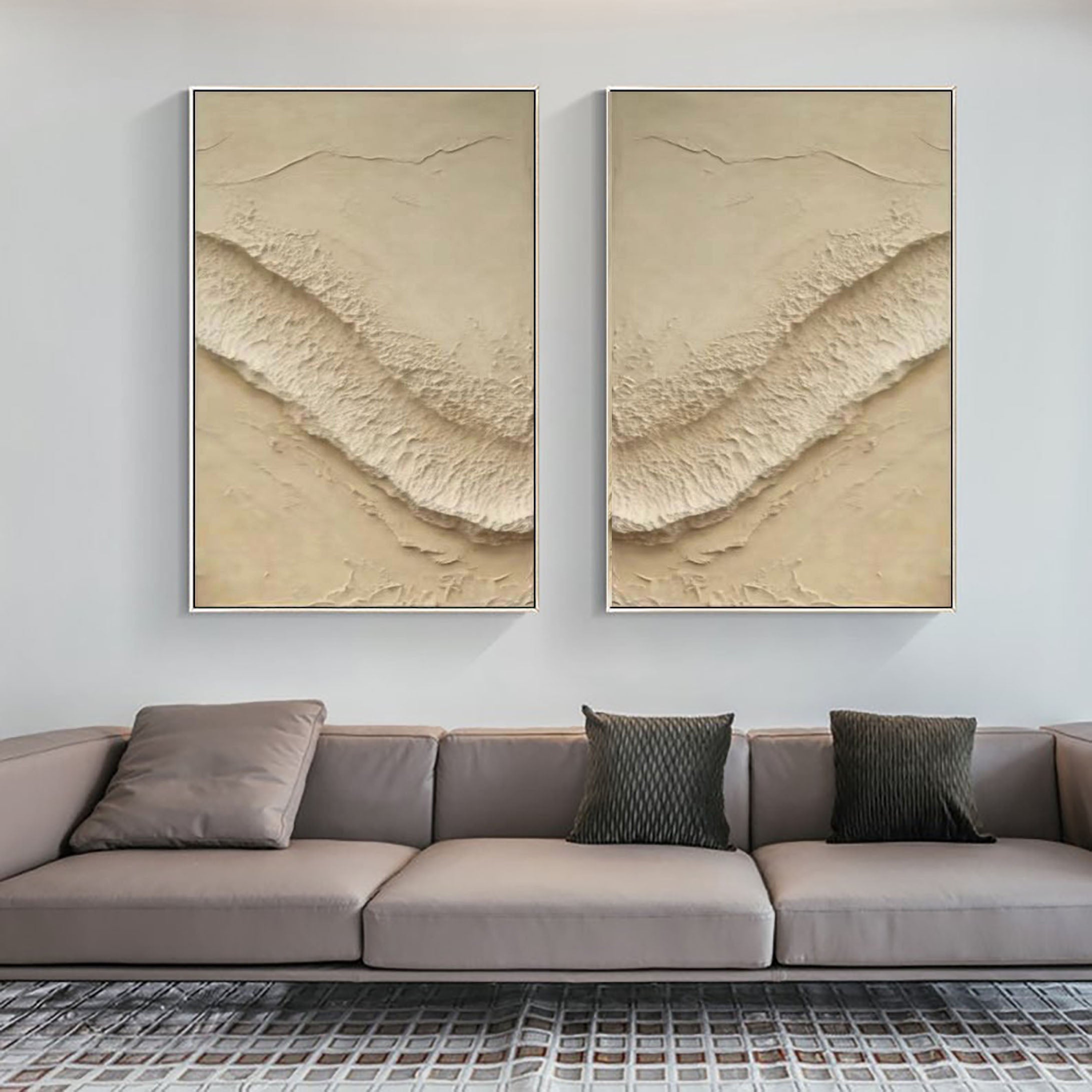 Abstract Beige Texture Wall Art Set #BBS 018