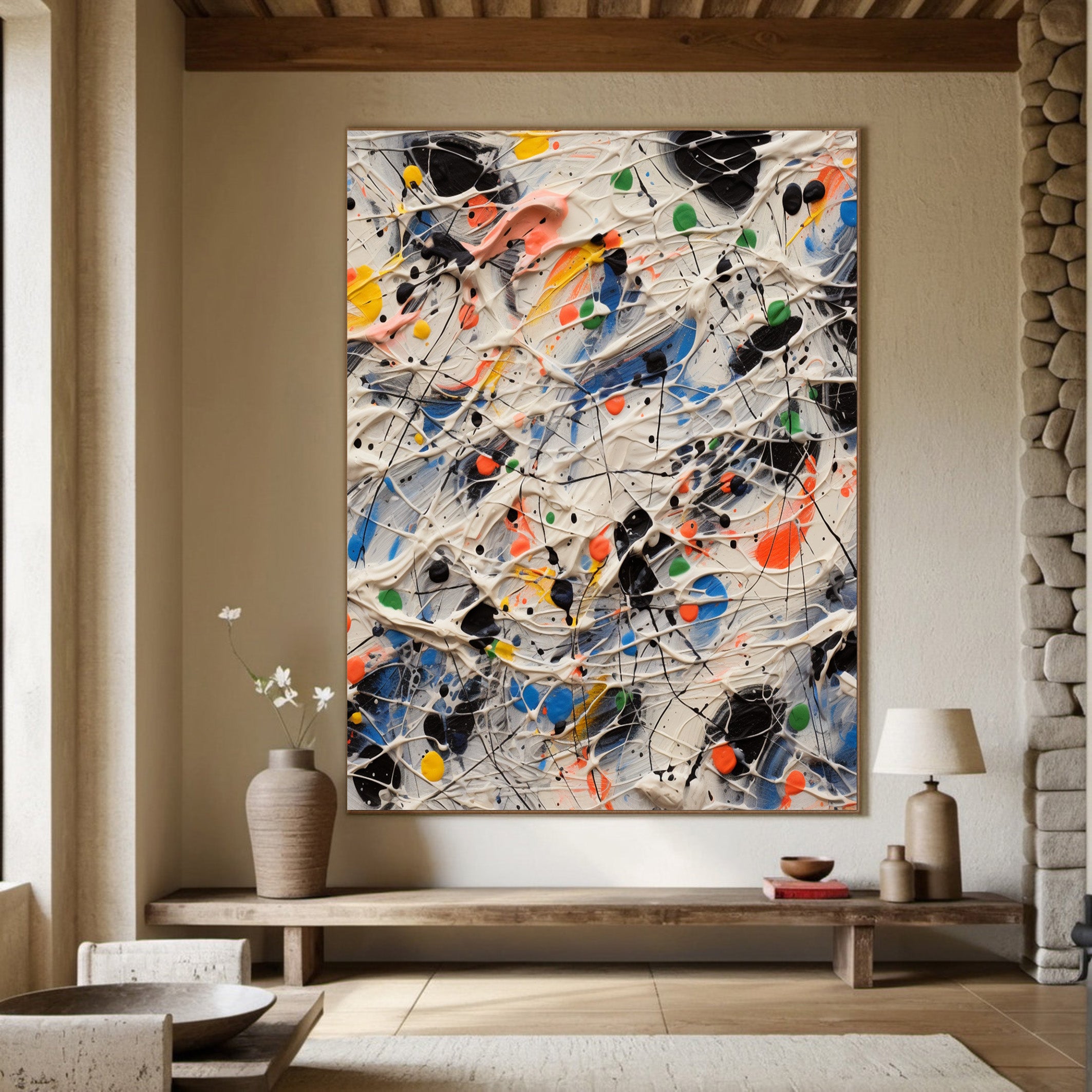 Controlled Chaos: Bold Abstract Splatter, Dynamic Modern Art #BGA 242