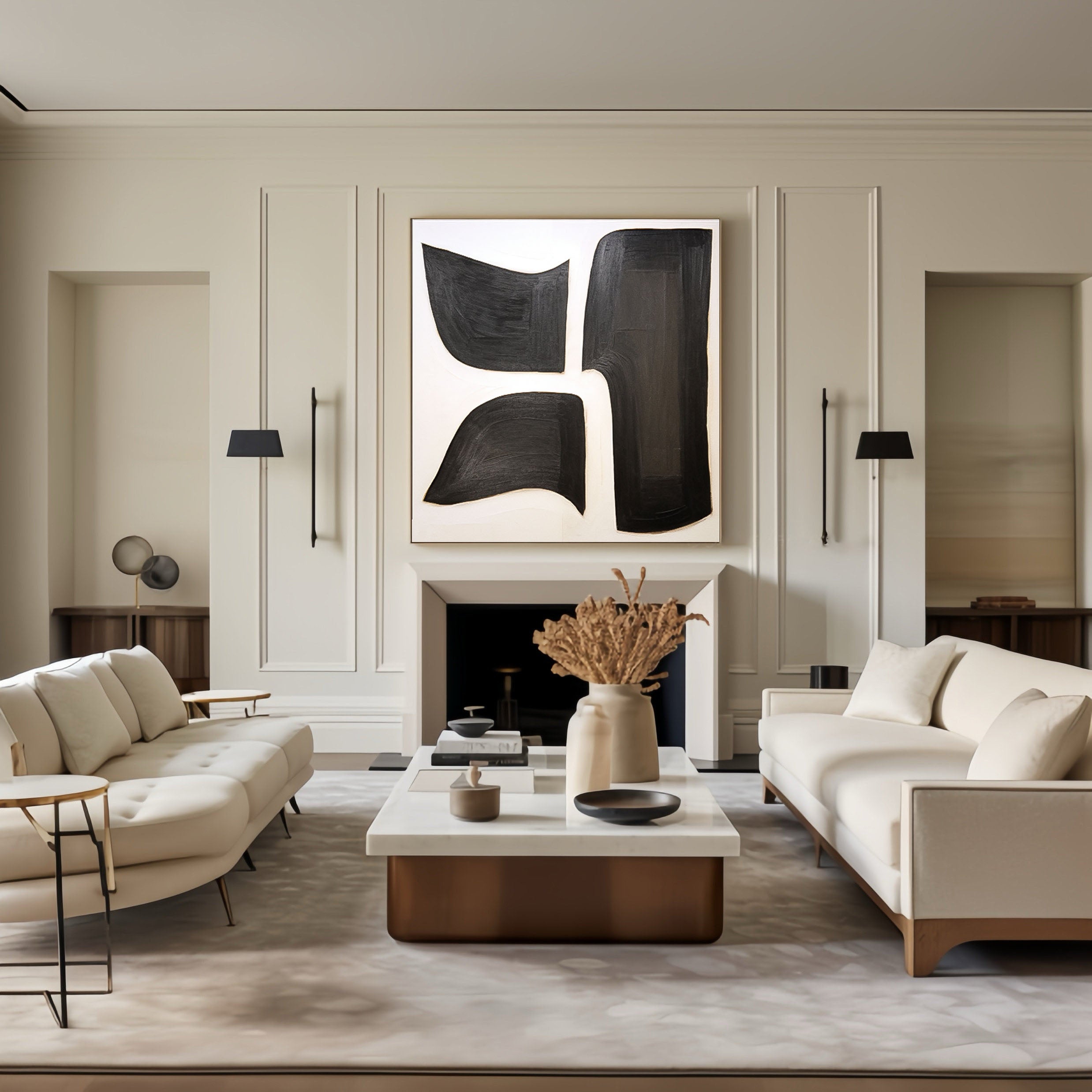 Black & White Abstract Painting #BWA 011